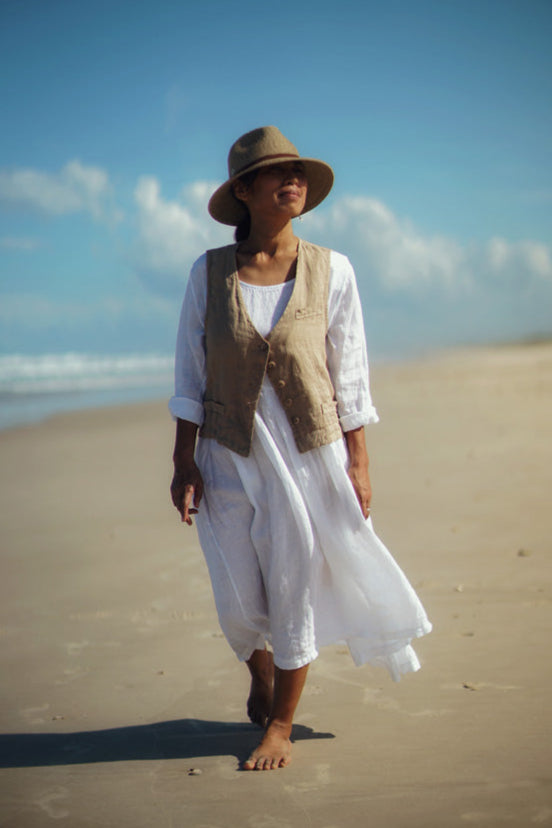 Journee Baggy Linen Dress