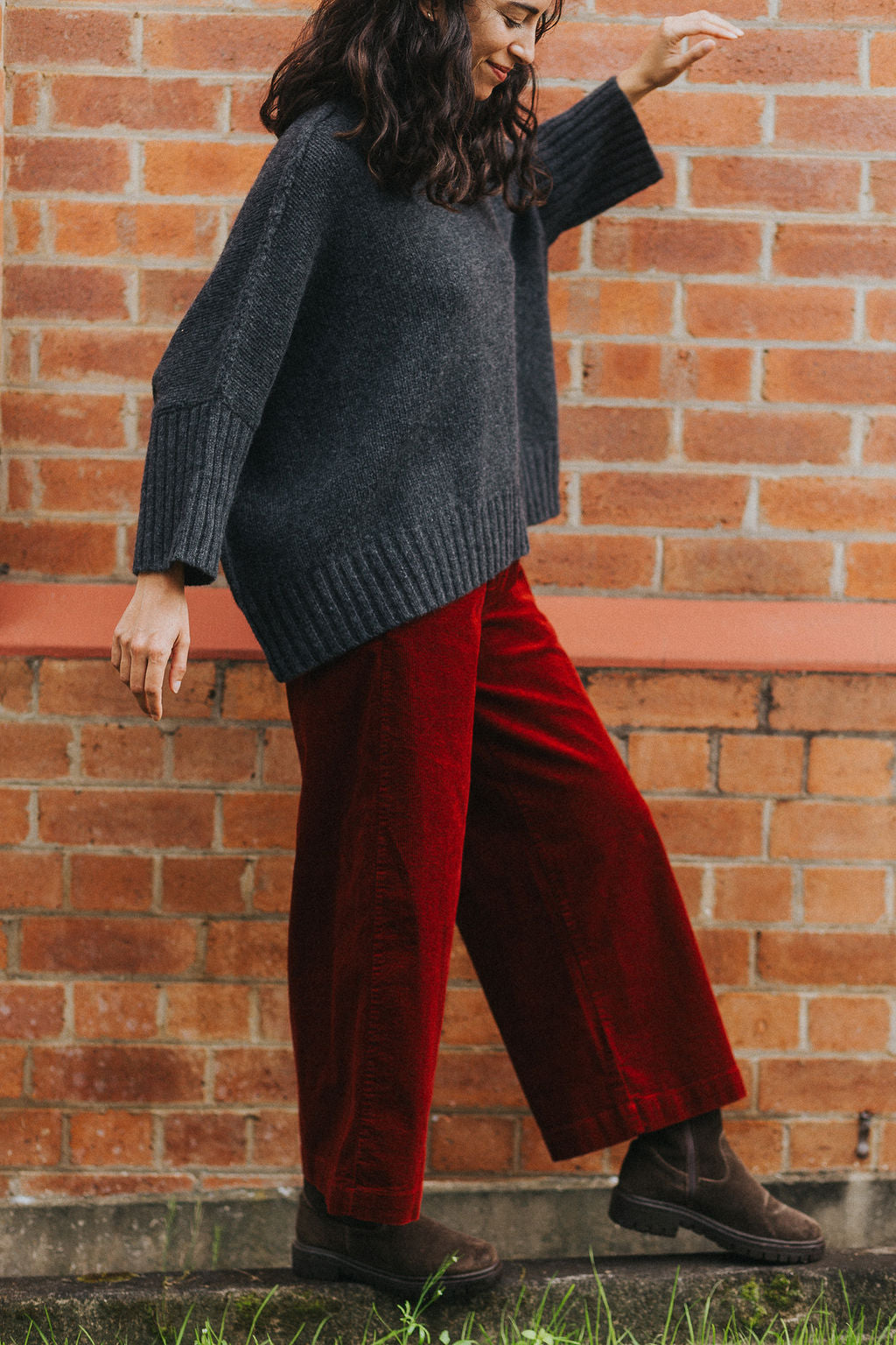 Rene Corduroy Cotton Wide Leg Pants