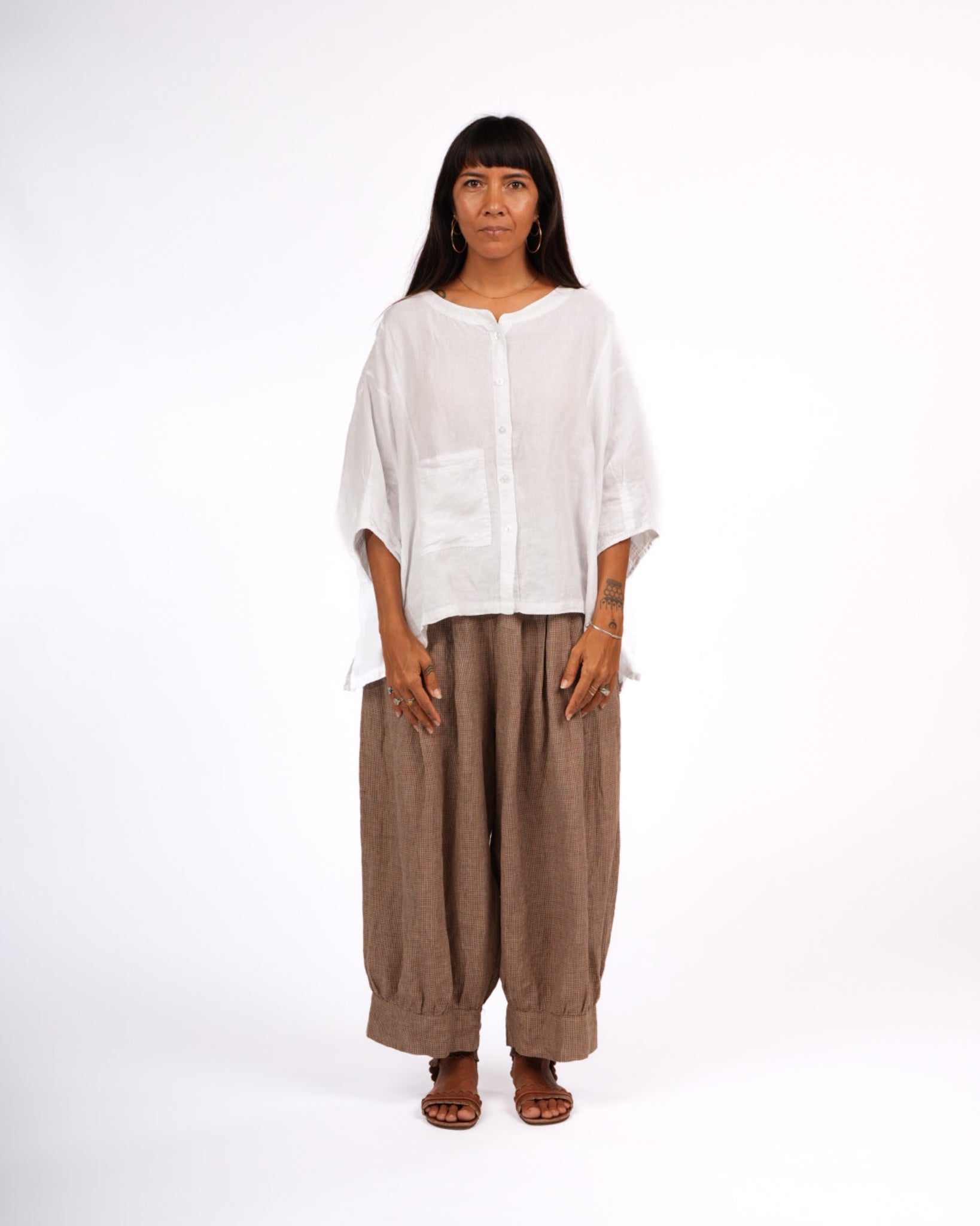 Agathe Short Sleeve Linen Top