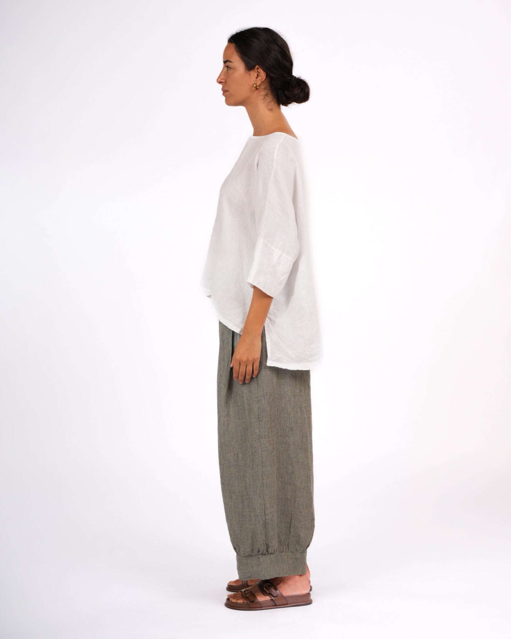 Desi Pants in Houndstooth French Linen