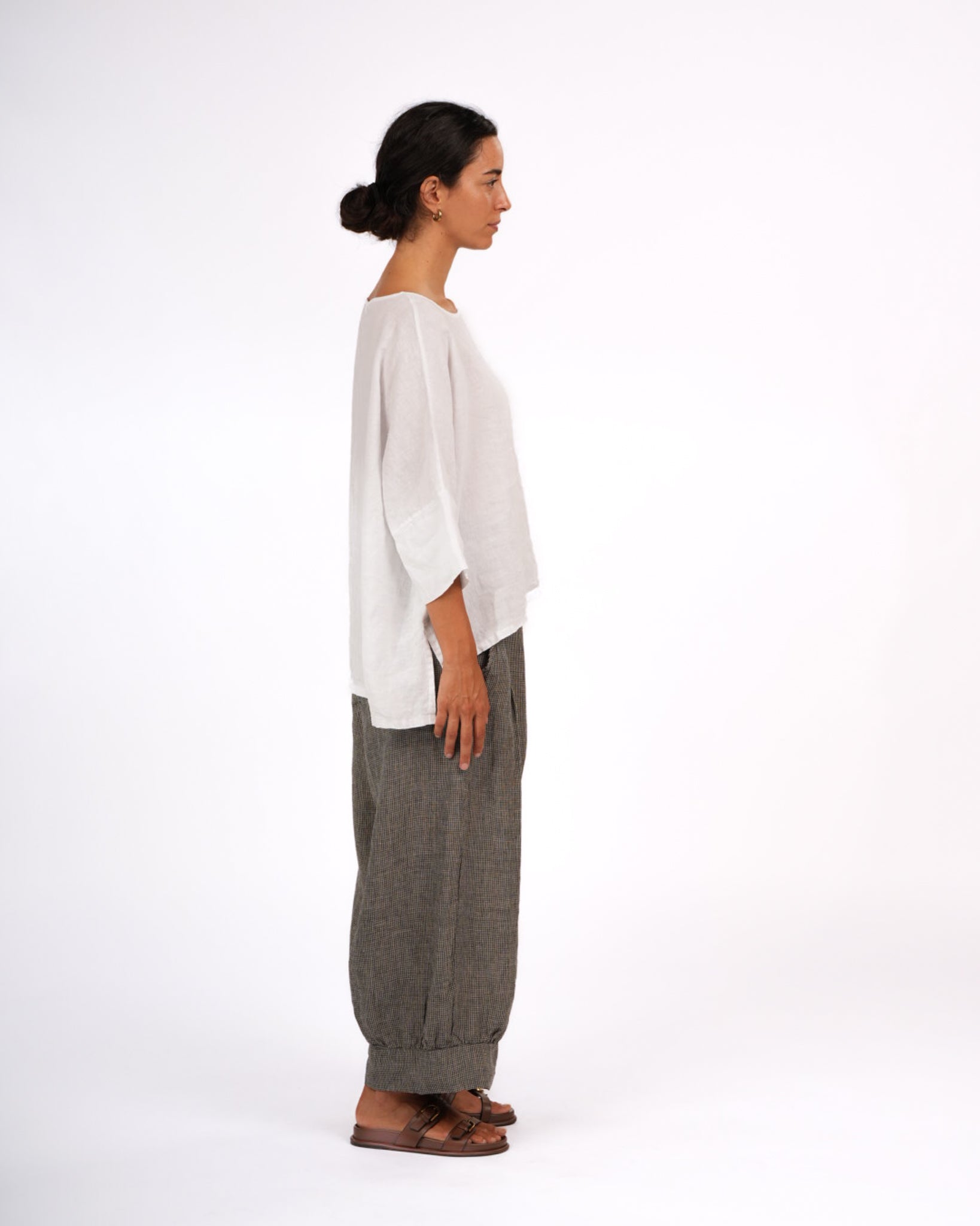 Desi Pants in Houndstooth French Linen