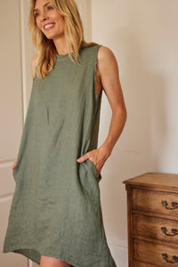Florence linen sleeveless dress