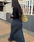 Francie French Linen Maxi Skirt in Blue Tartan5