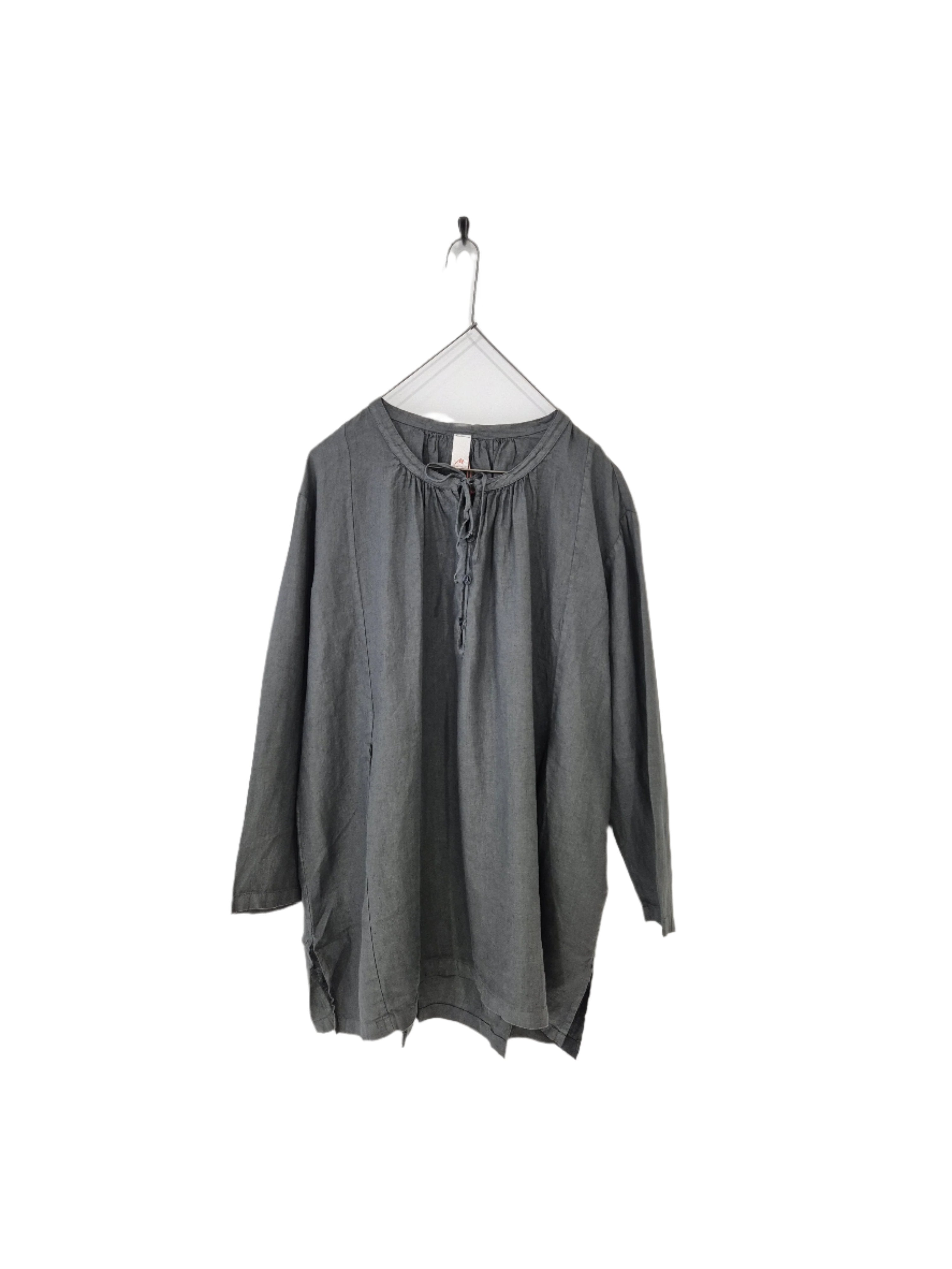 Montaigne Adele Linen Smock with Front Tie Petrol