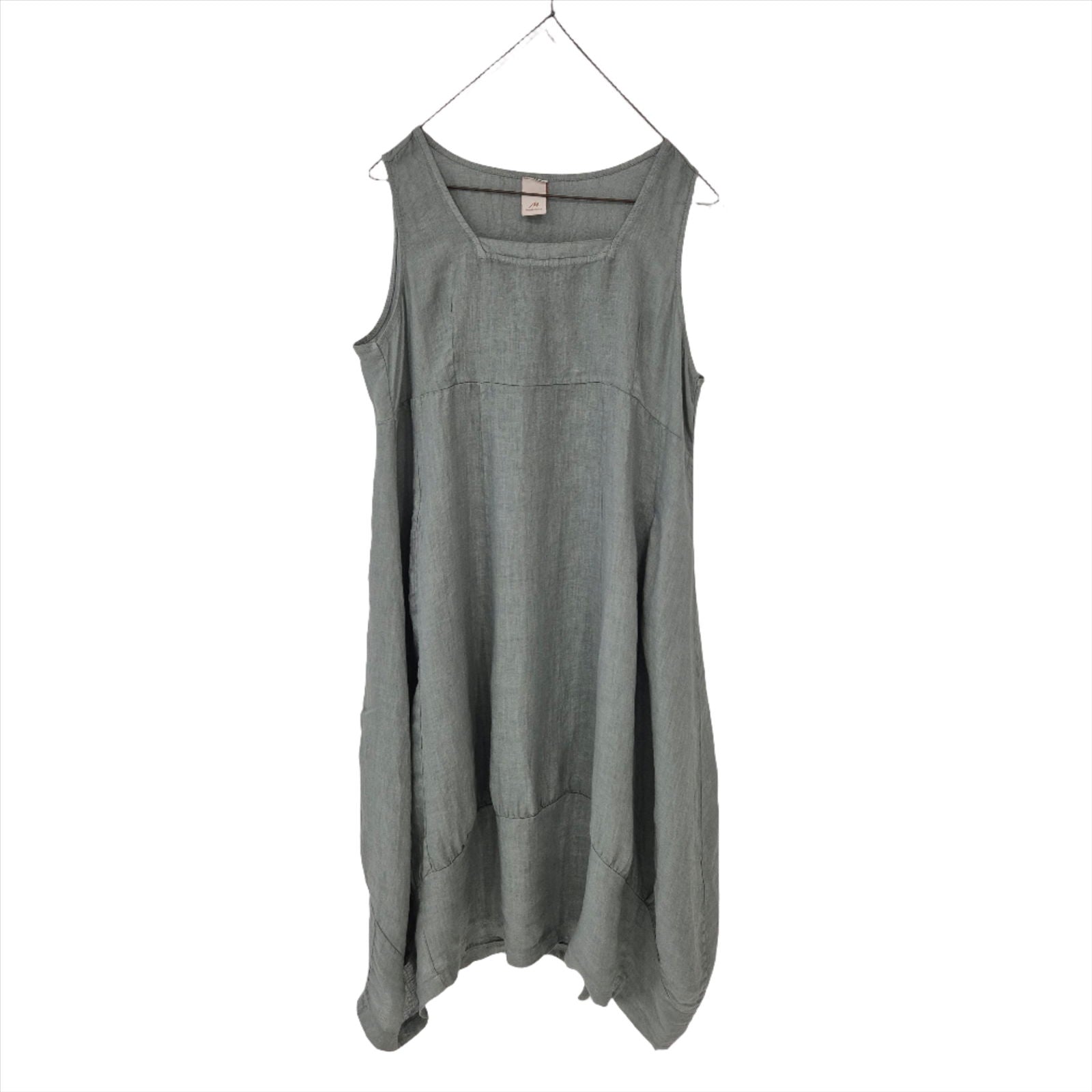 Montaigne Anaïs Linen Pinafore Dress Charcoal1