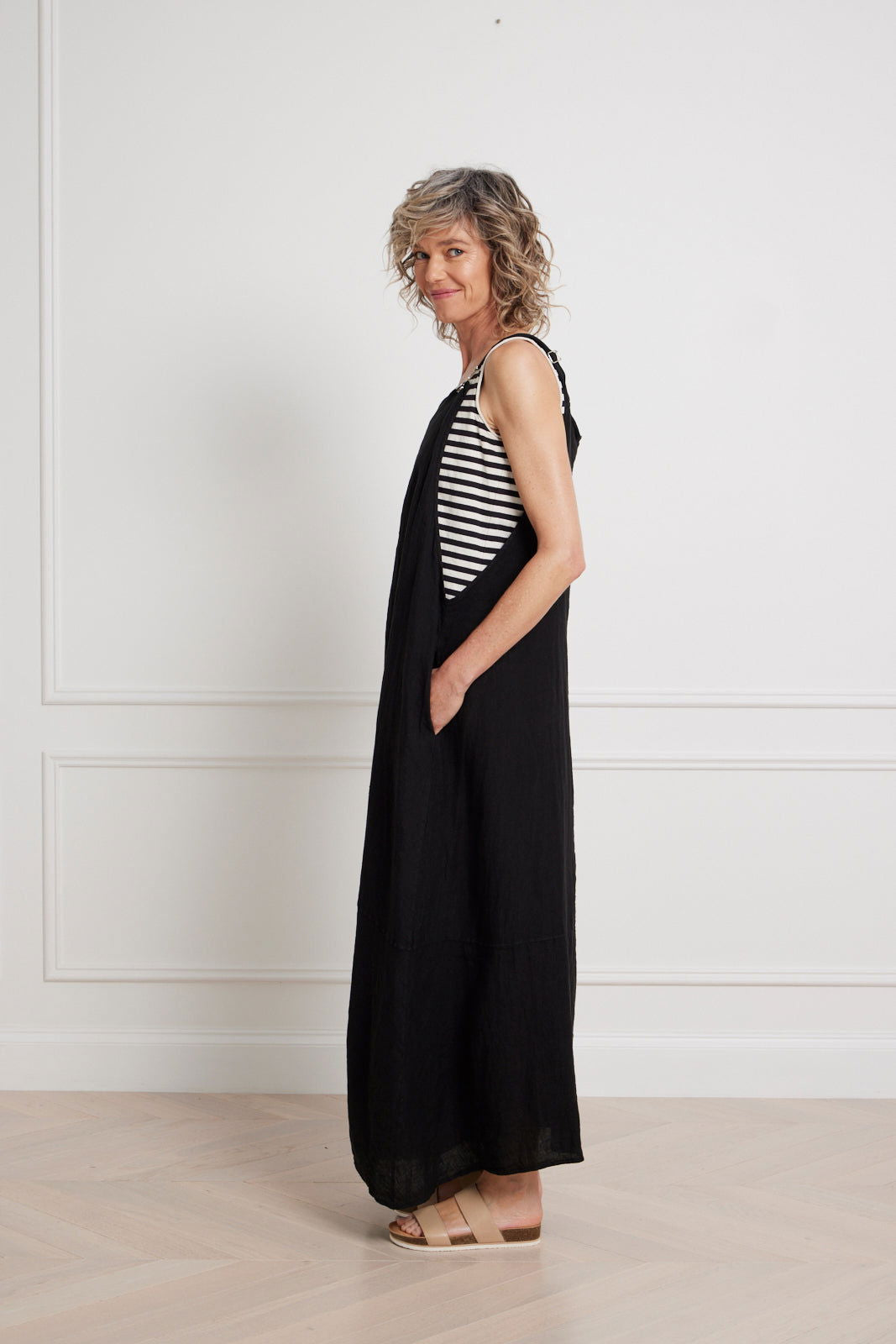 Montaigne Anouk Overall-Style Maxi Dress Black1