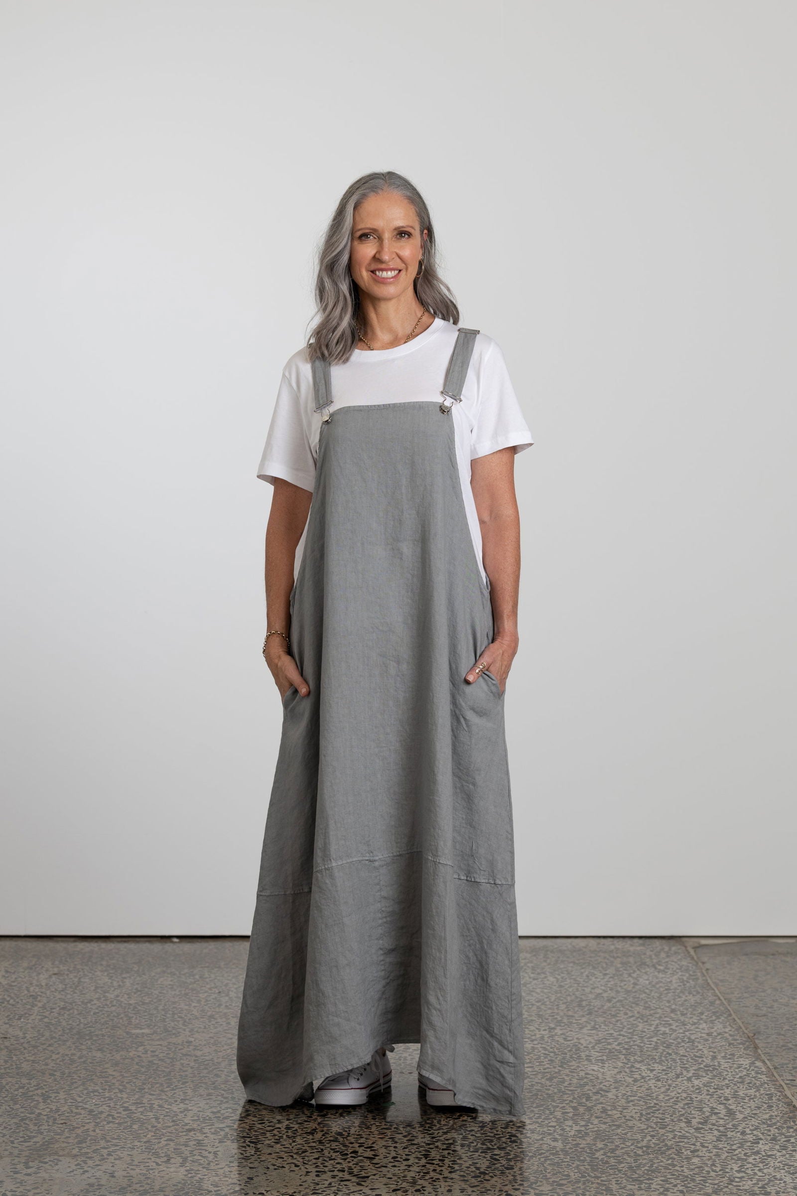 Montaigne Anouk Overall-Style Maxi Dress Charcoal