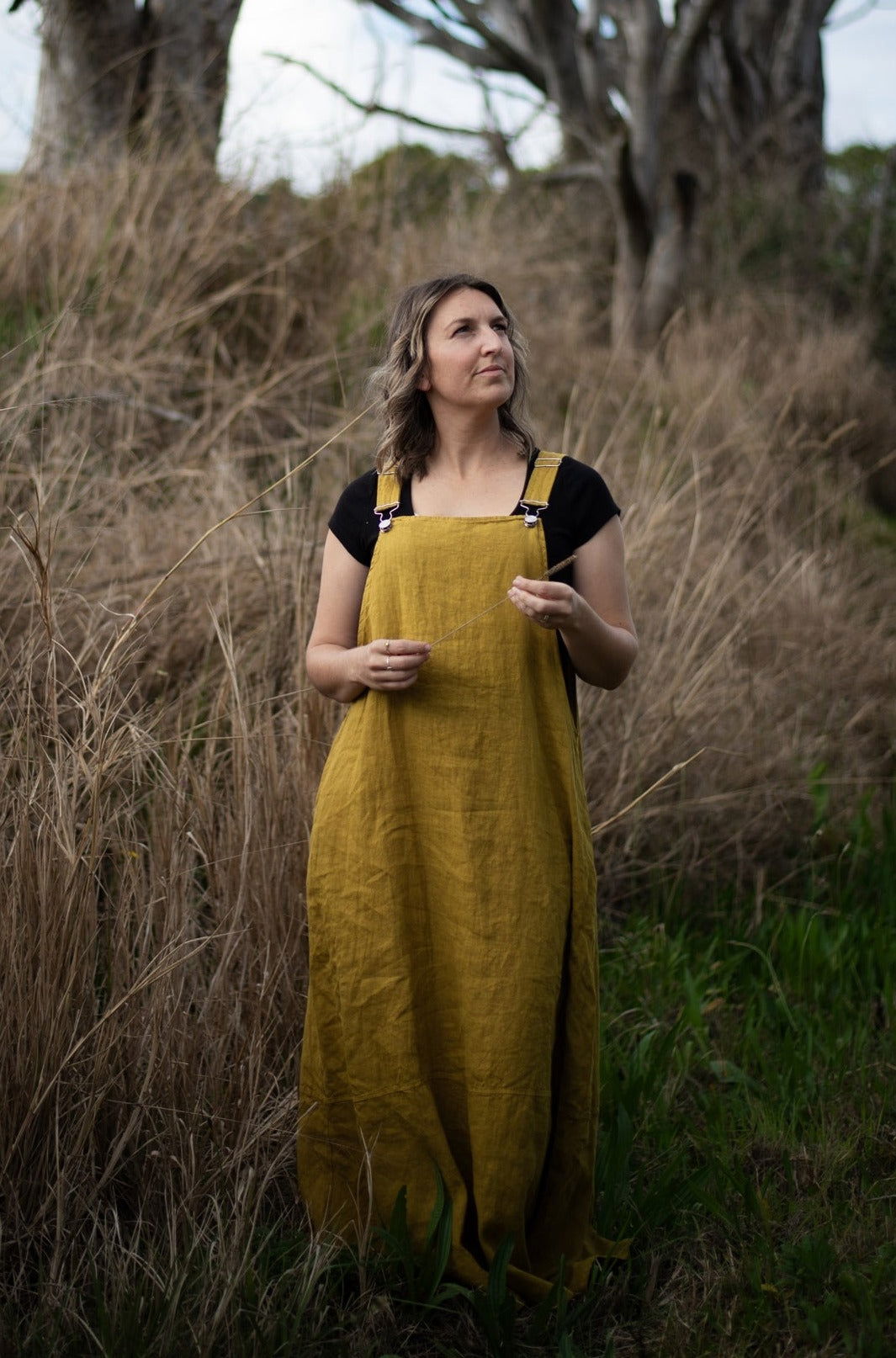 Montaigne Anouk Overall-Style Maxi Dress Senape