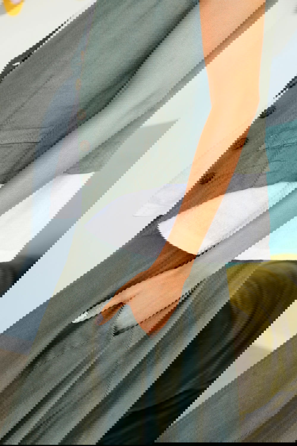 Montaigne Astrid Linen Asymmetrical Skirt Khaki