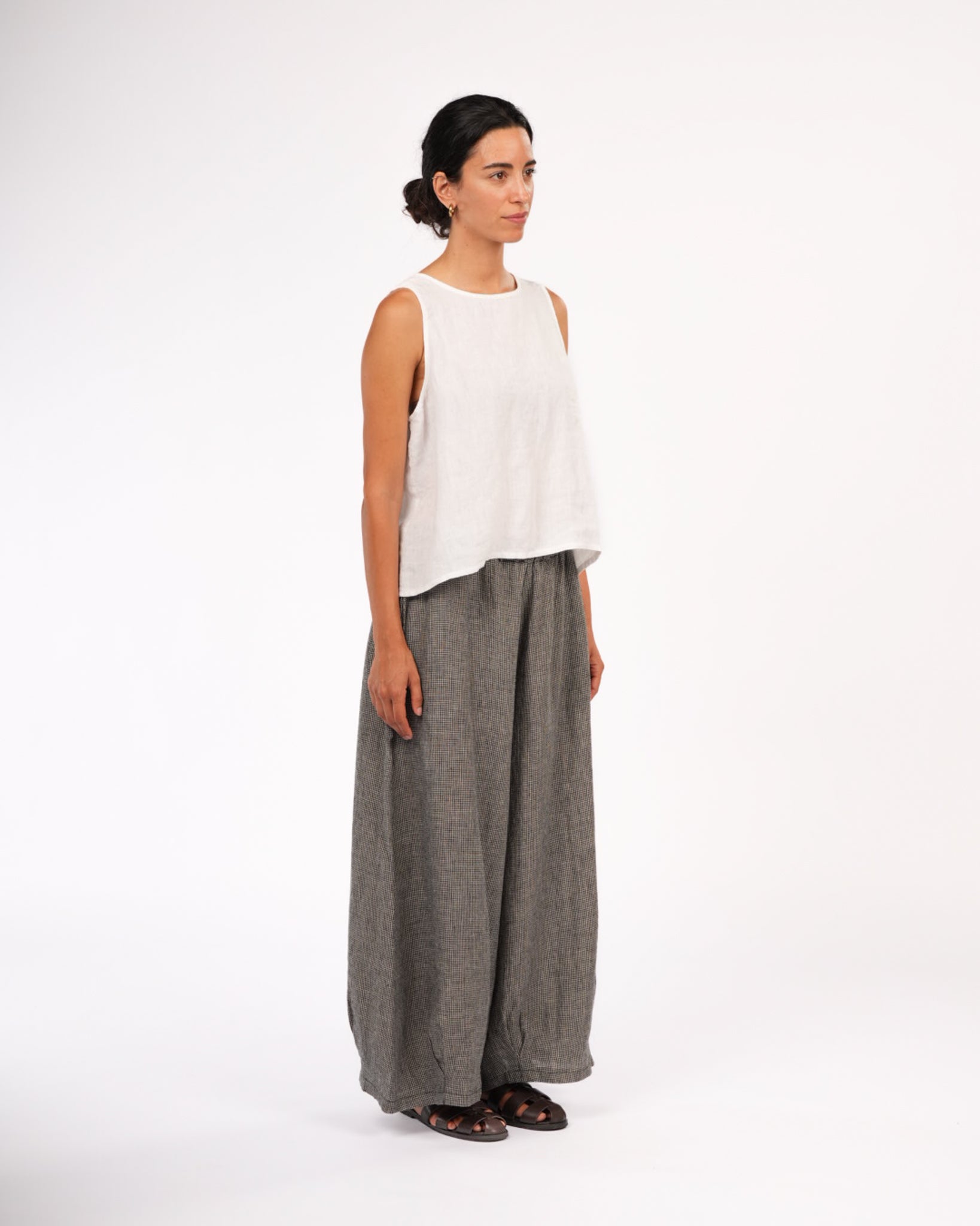 Montaigne Ava Linen Cami Top White