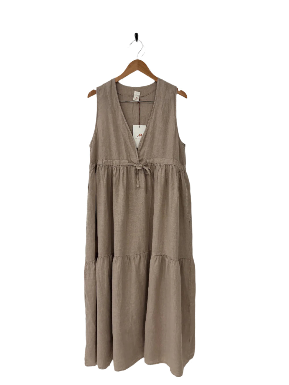 Montaigne Cascade Linen Maxi Dress Natural