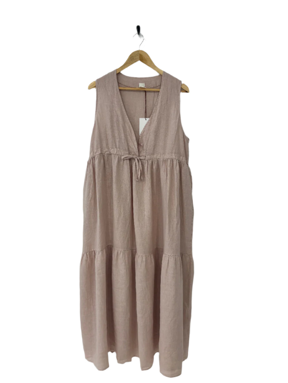 Montaigne Cascade Linen Maxi Dress Rose