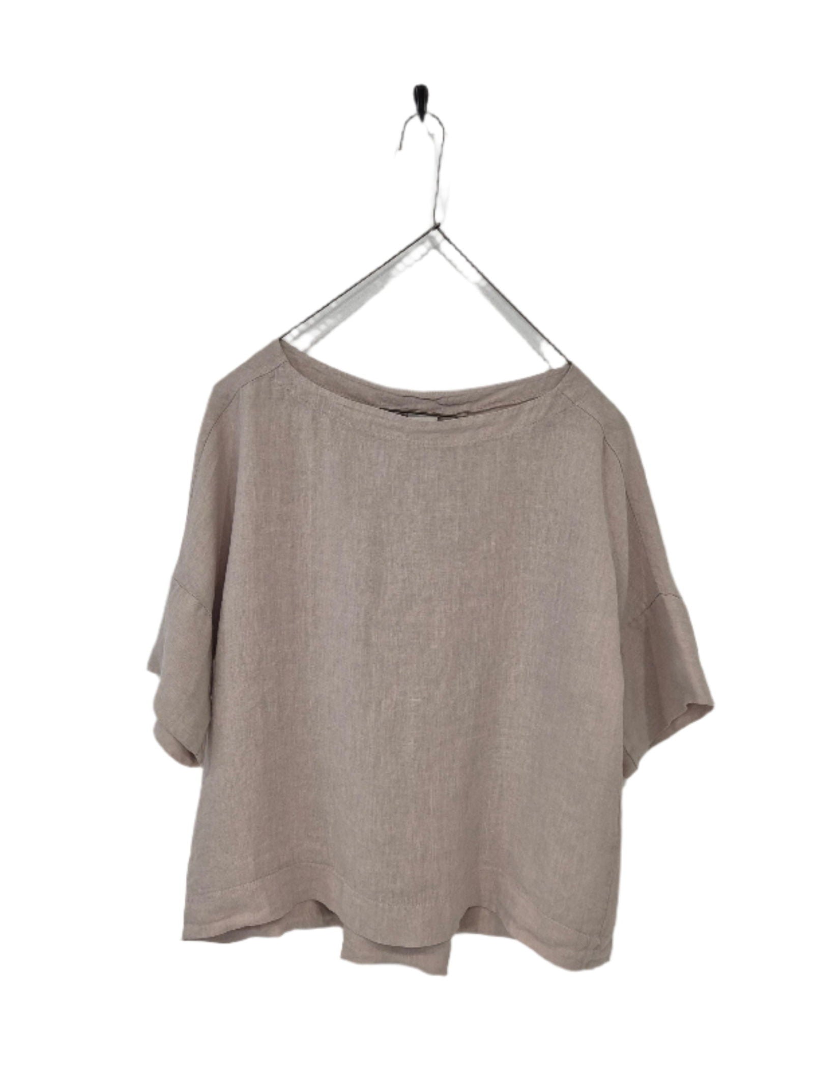 Montaigne Celine Short Sleeved Linen Top Natural3