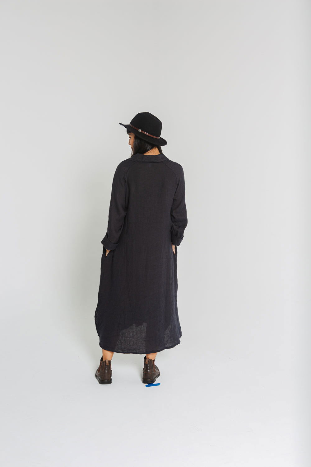 Montaigne Cezanne Linen Shirt Dress Navy3