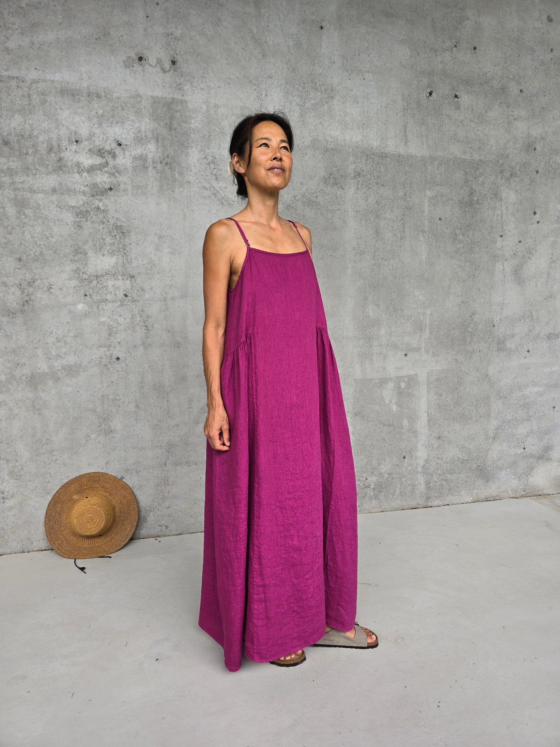 Montaigne Claudette Linen Maxi Dress Orchid