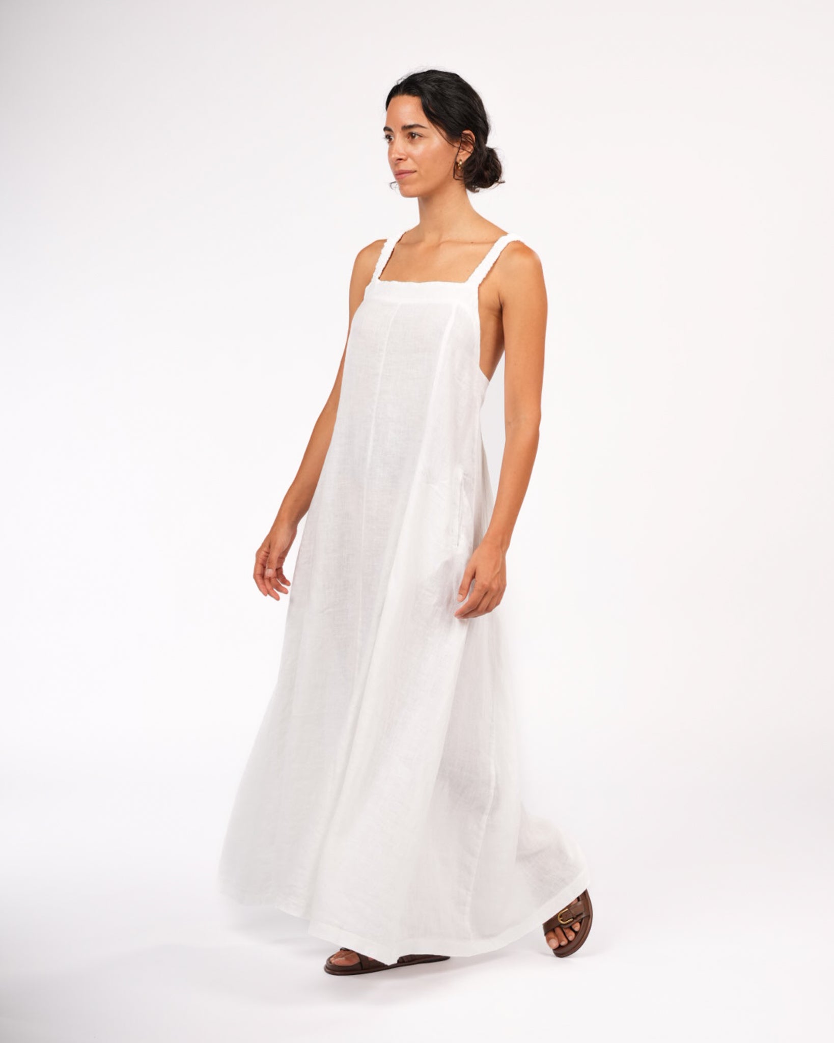 Montaigne Criss Cross Back Midi Dress White1