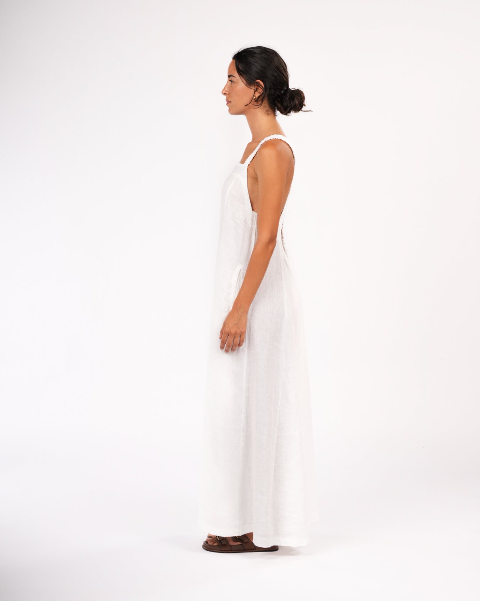 Montaigne Criss Cross Back Midi Dress White4