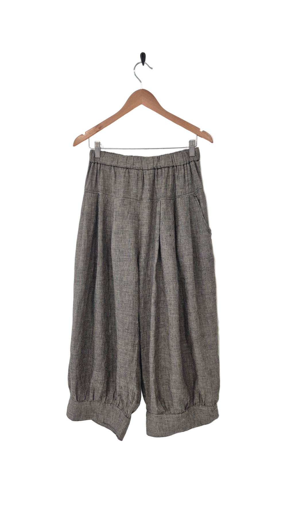 Montaigne Desi Pants in Fine Houndstooth French Linen Black