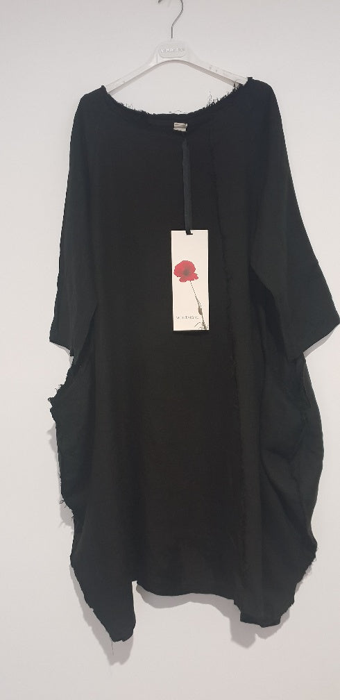 Montaigne Espoir Linen Coat Dress Black