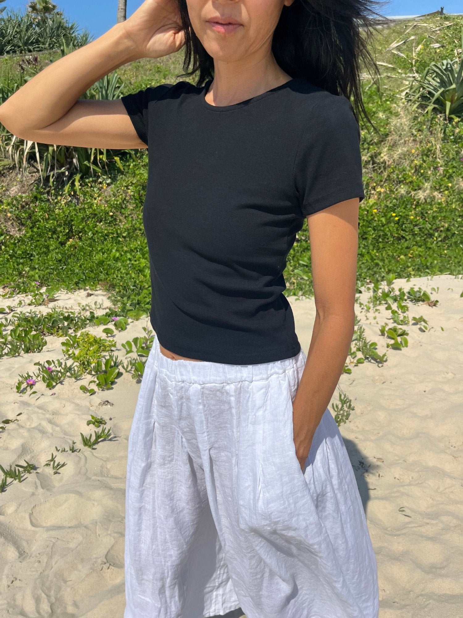 Montaigne Essential Rib Cotton T-Shirt Black2