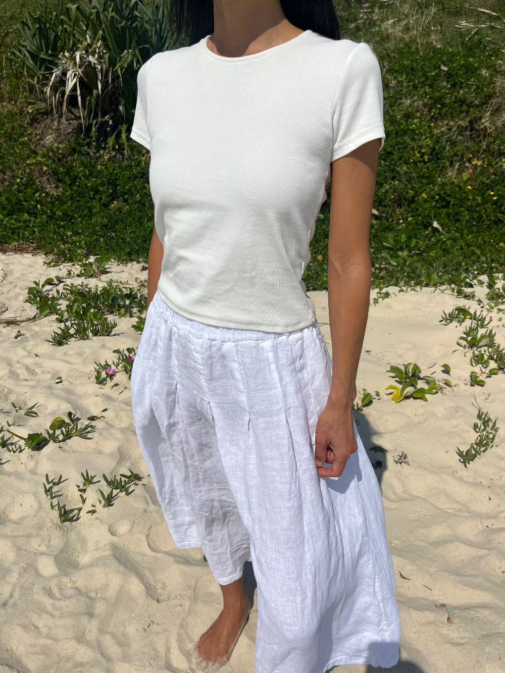 Montaigne Essential Rib Cotton T-Shirt White2