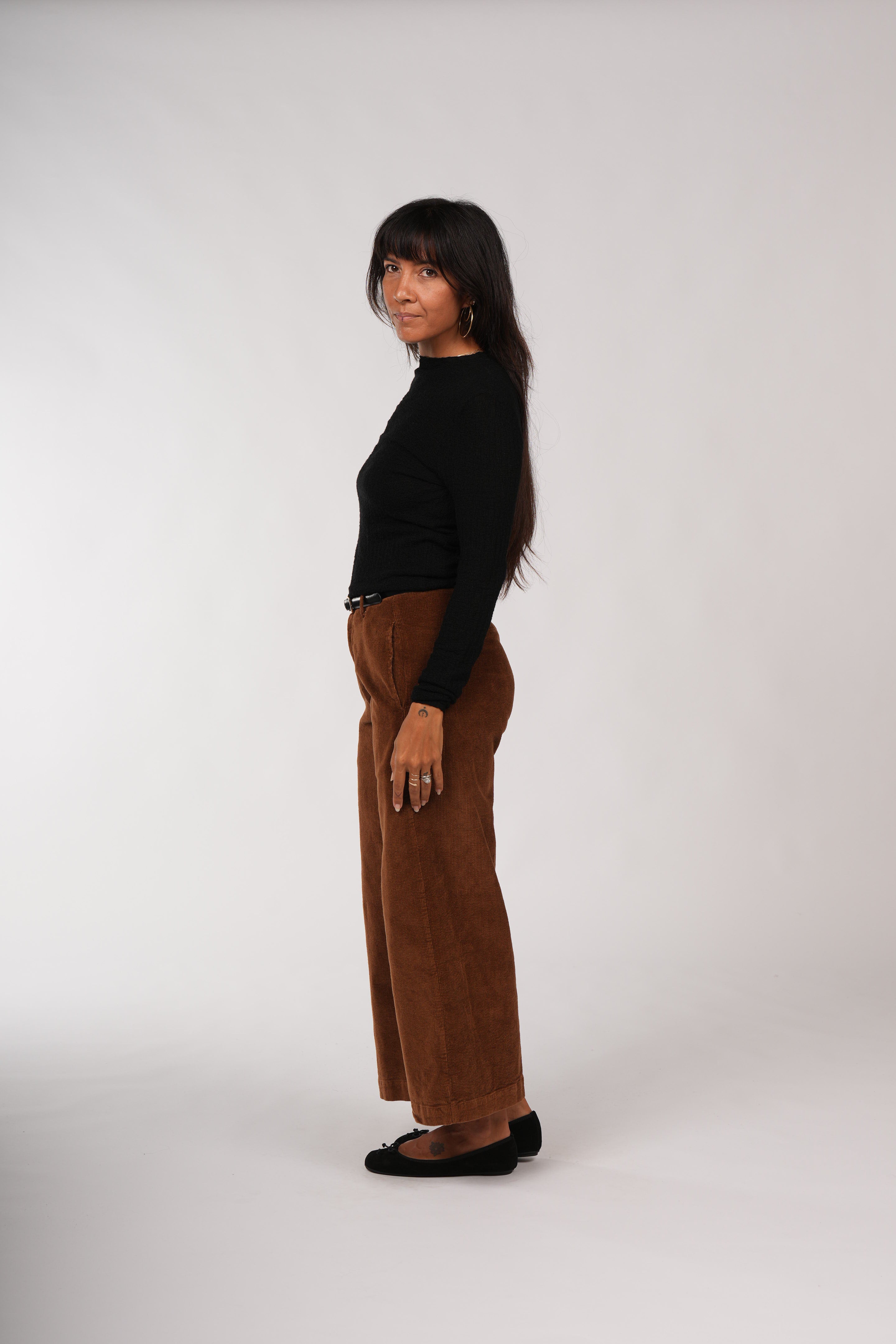 Montaigne Essential Superfine Lambswool Mock Neck Top Black3