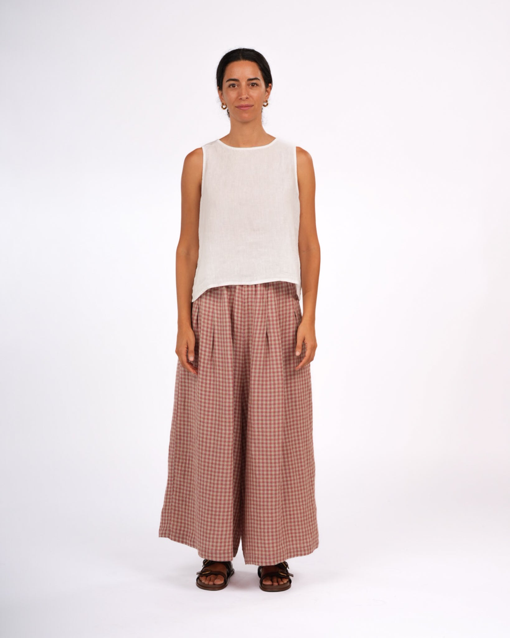 French Linen Culottes in Gingham