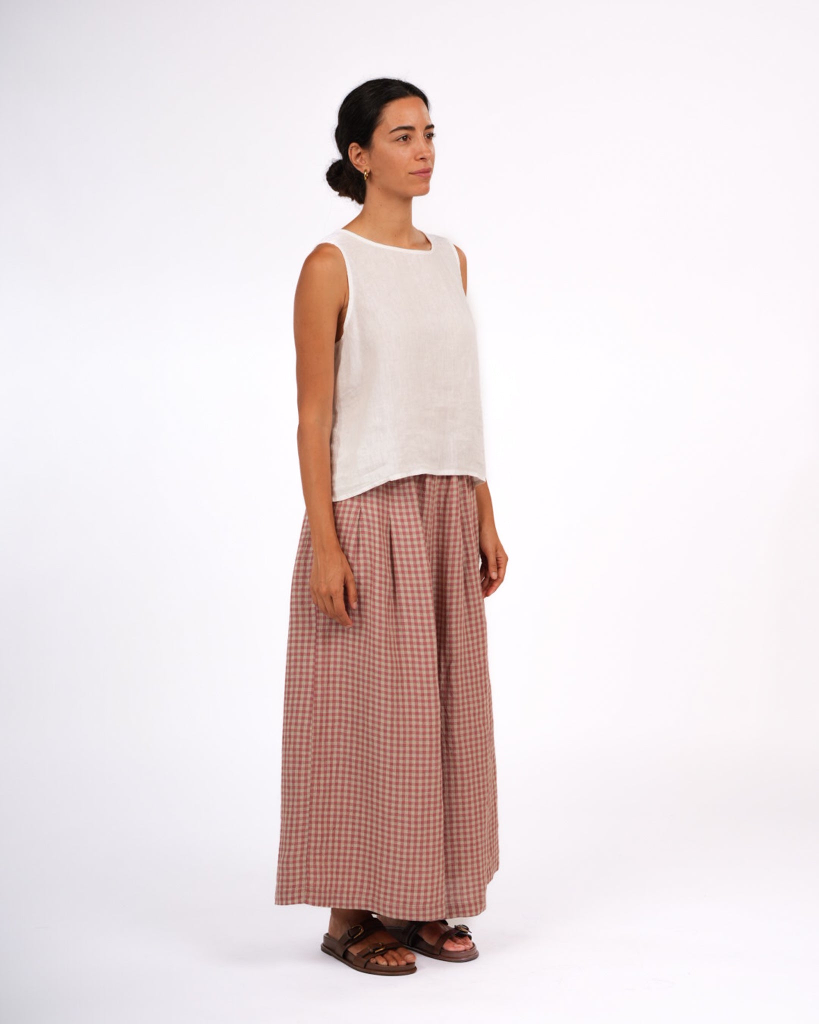 French Linen Culottes in Gingham
