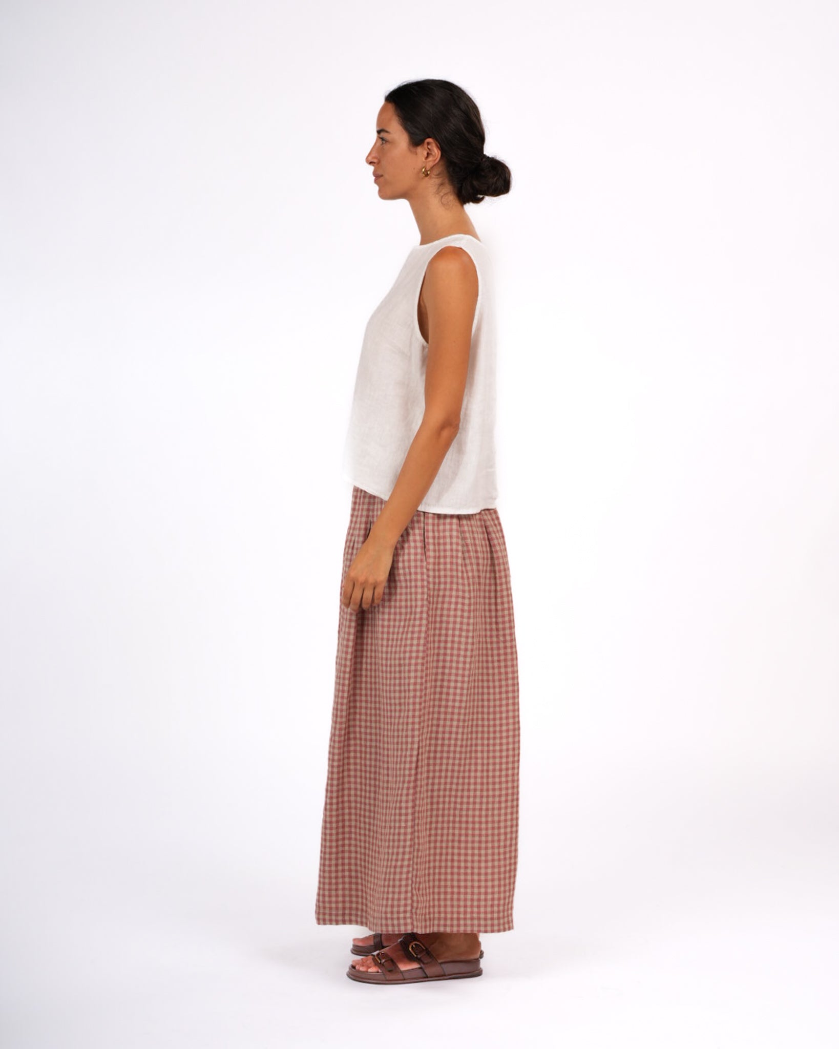 French Linen Culottes in Gingham