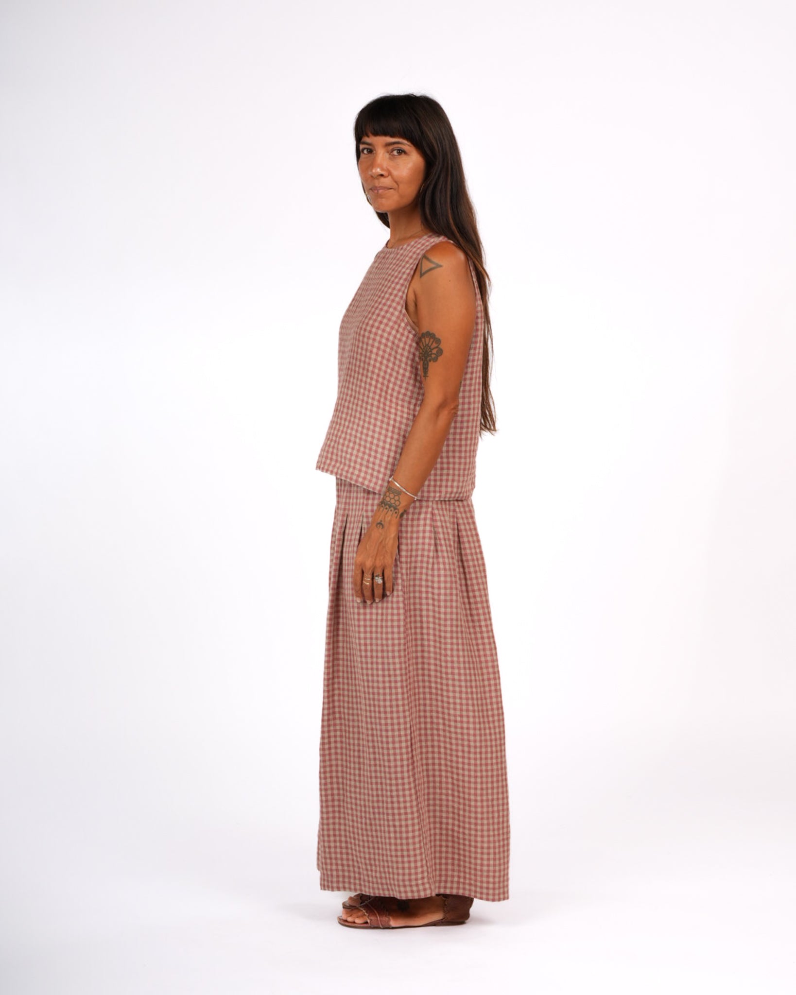 French Linen Culottes in Gingham