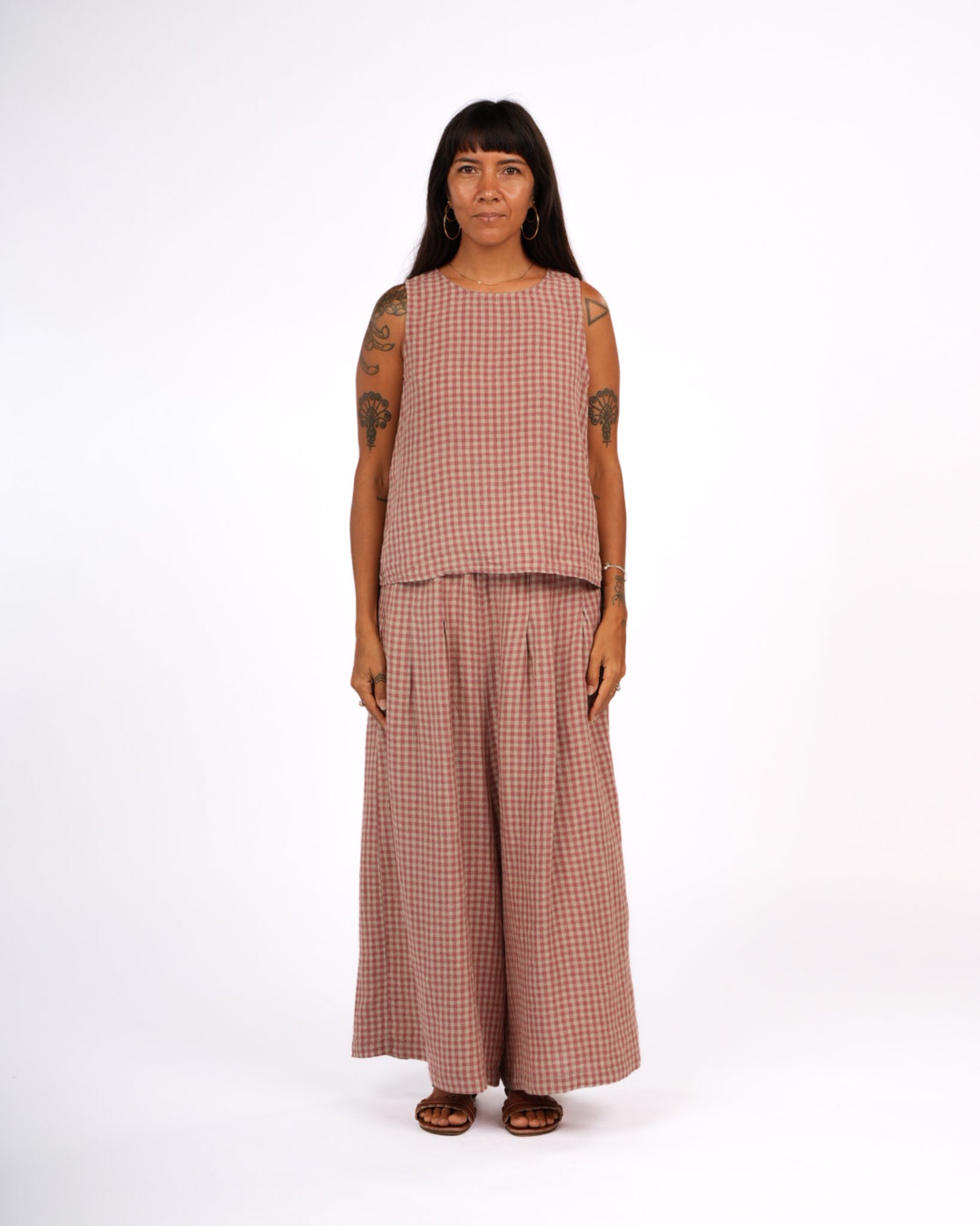 French Linen Culottes in Gingham