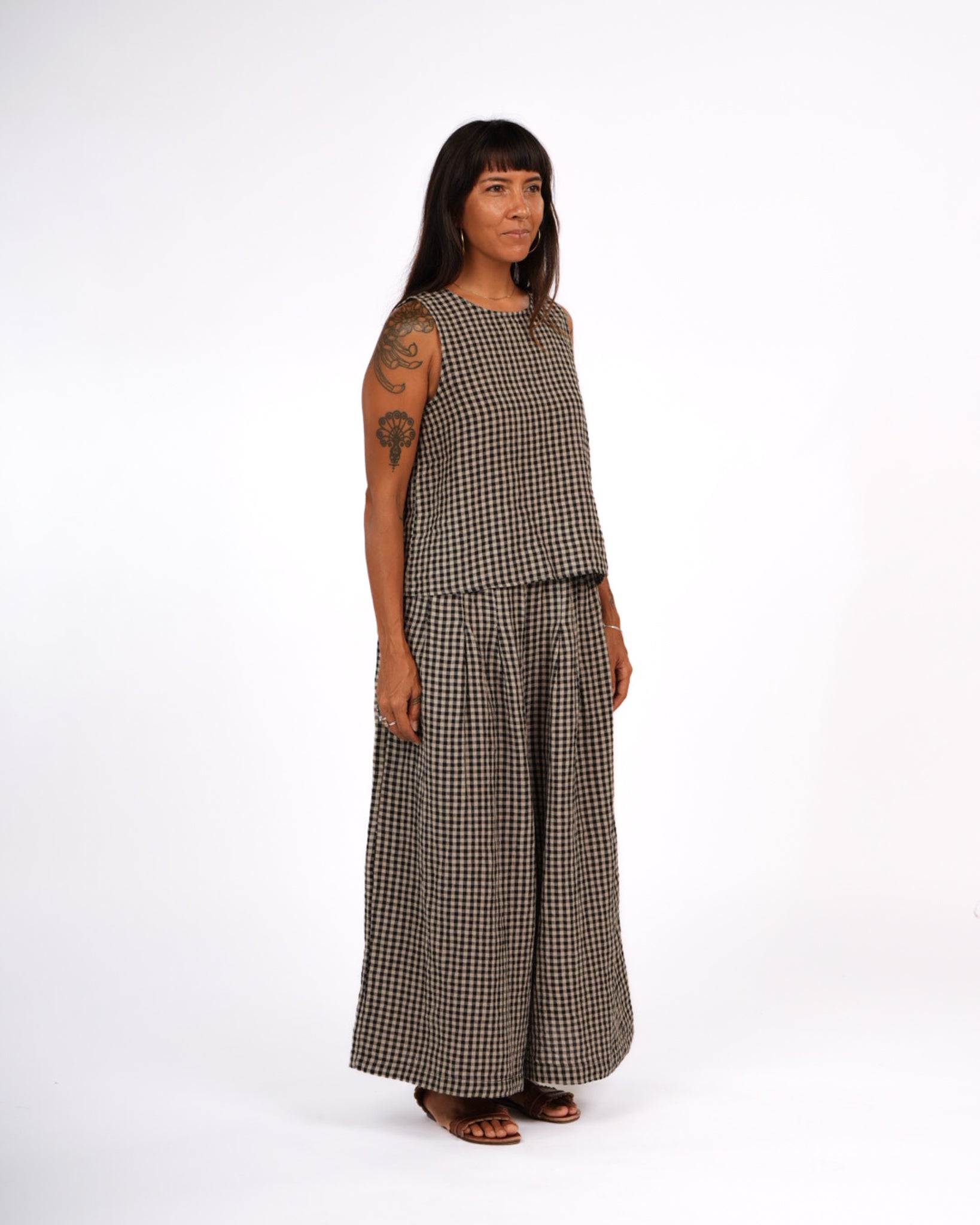 French Linen Culottes in Gingham