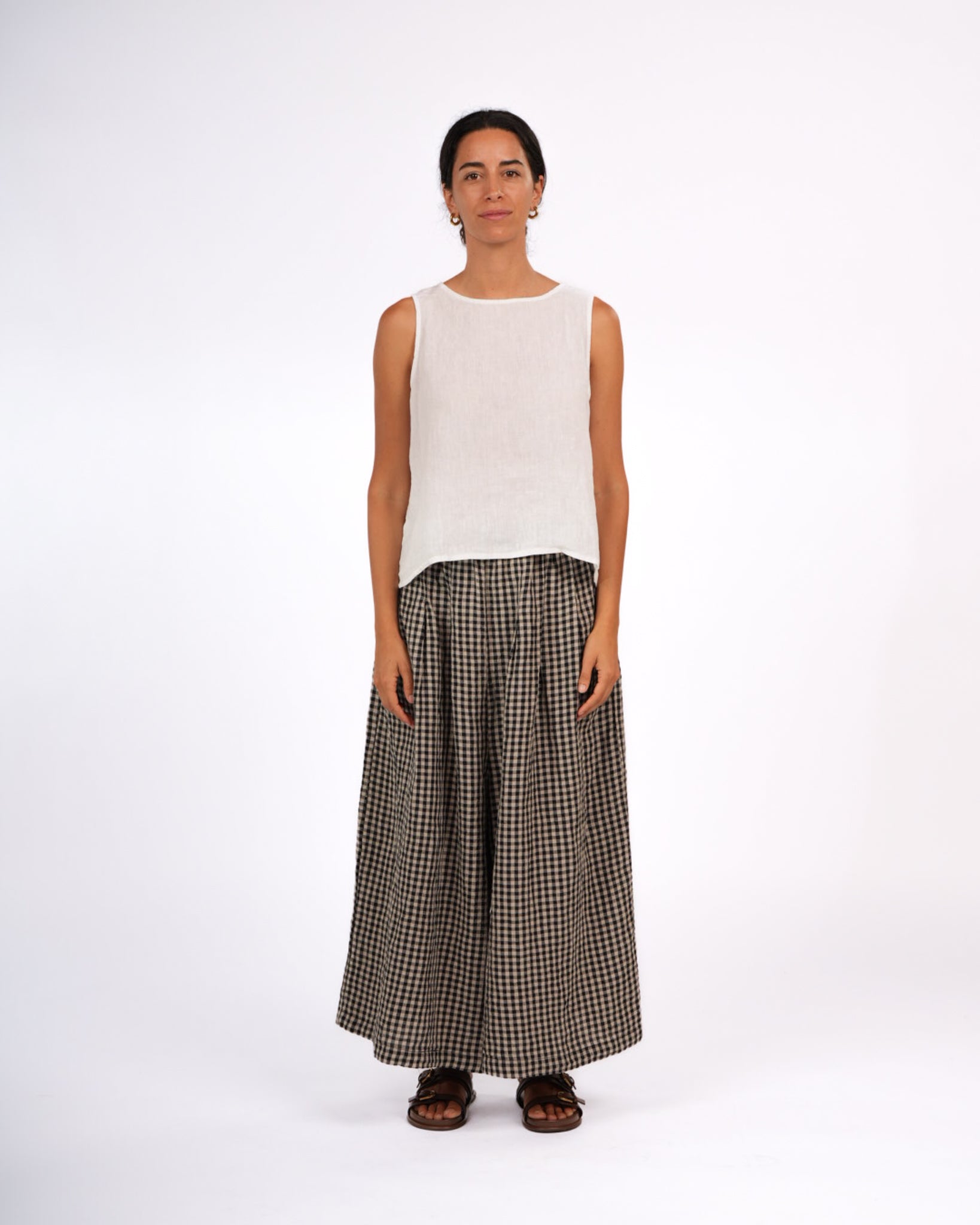 French Linen Culottes in Gingham