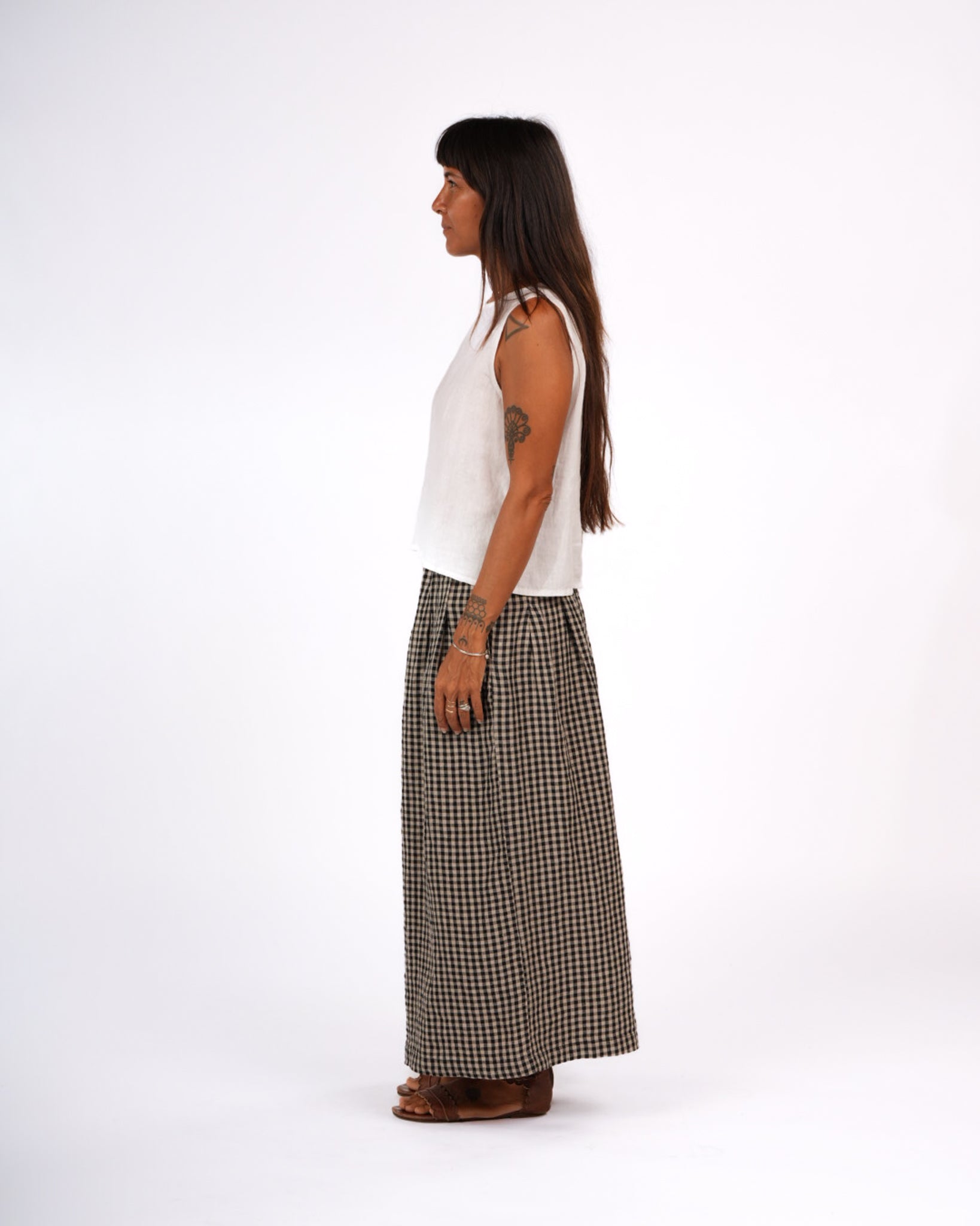 French Linen Culottes in Gingham