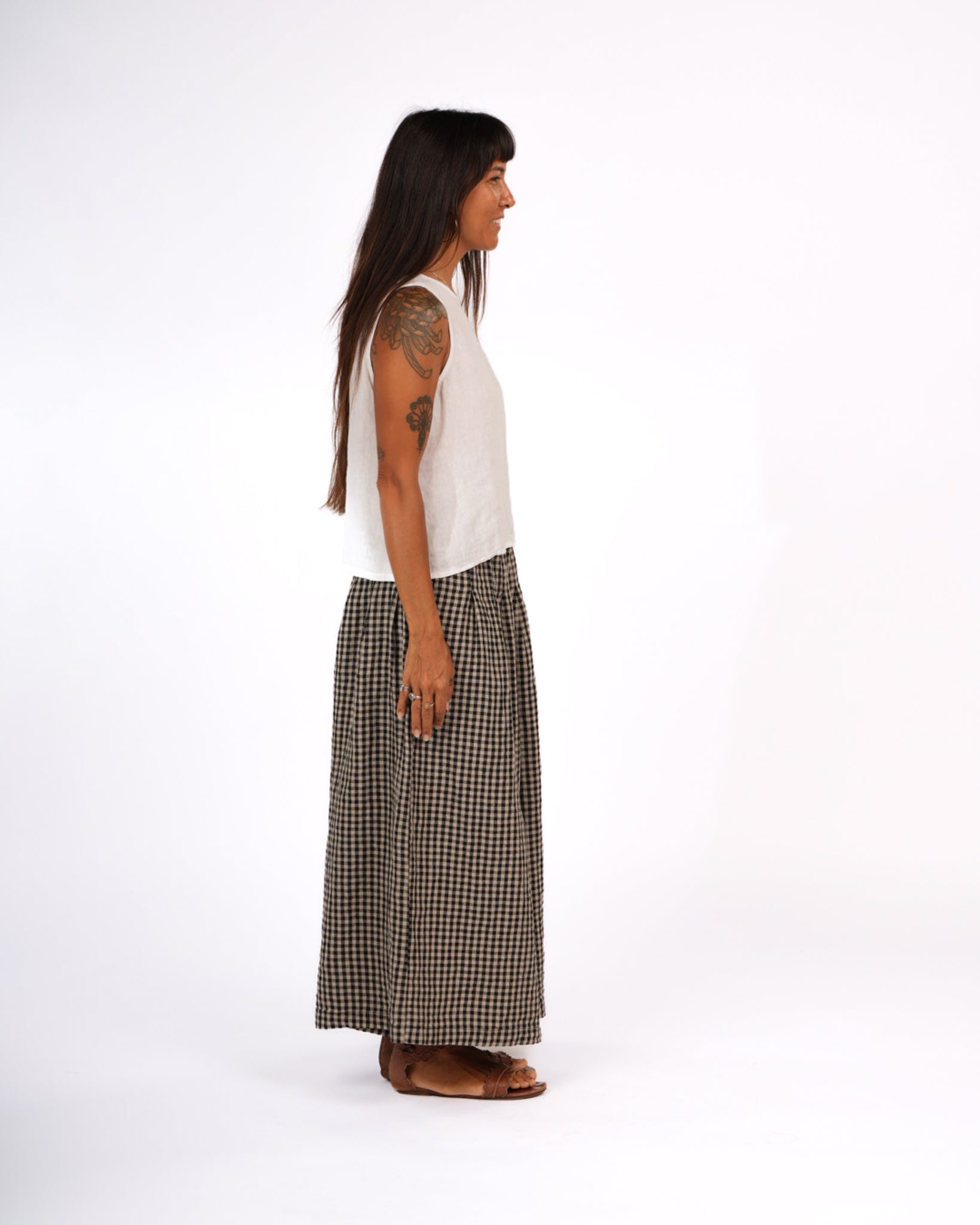 French Linen Culottes in Gingham