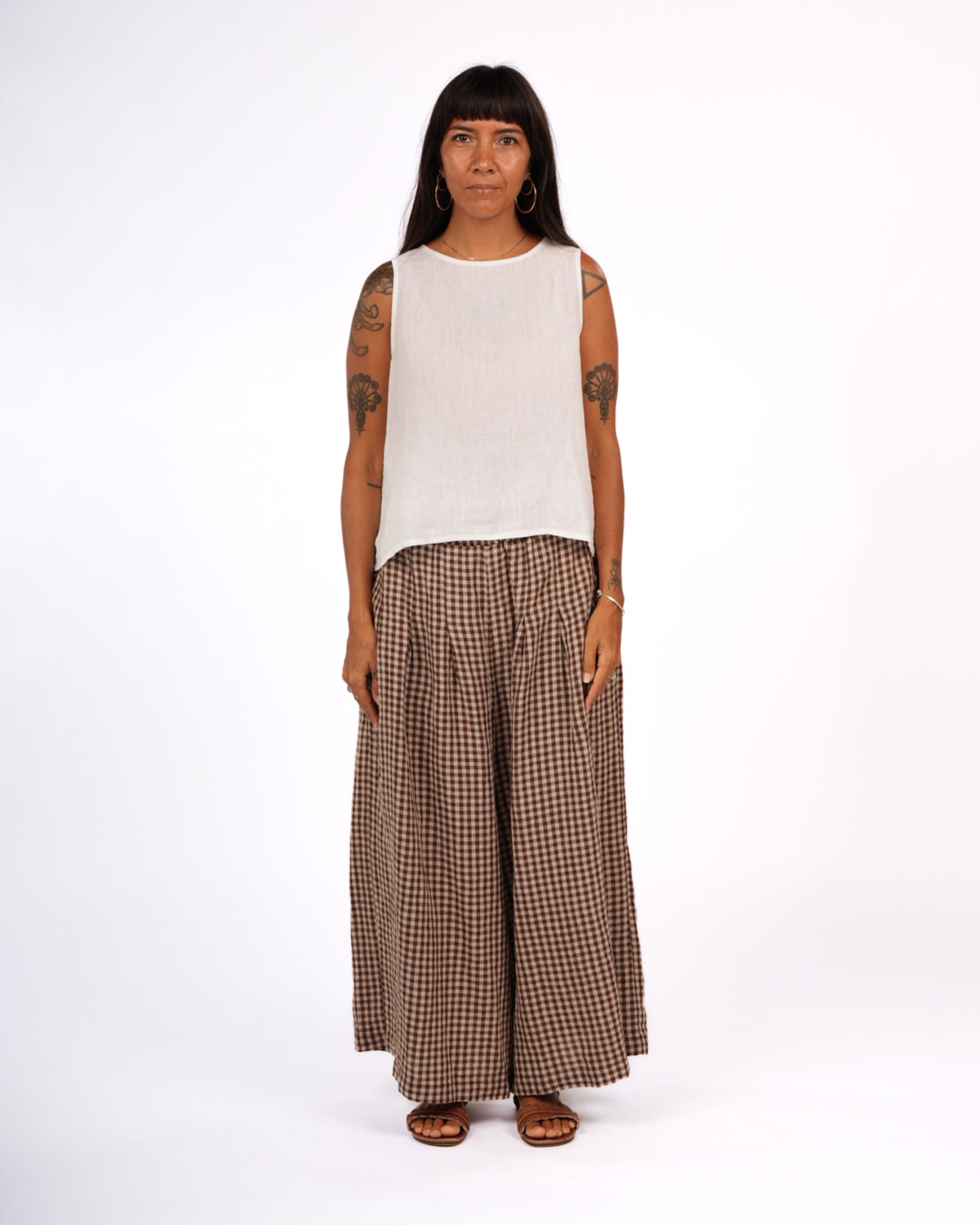 French Linen Culottes in Gingham