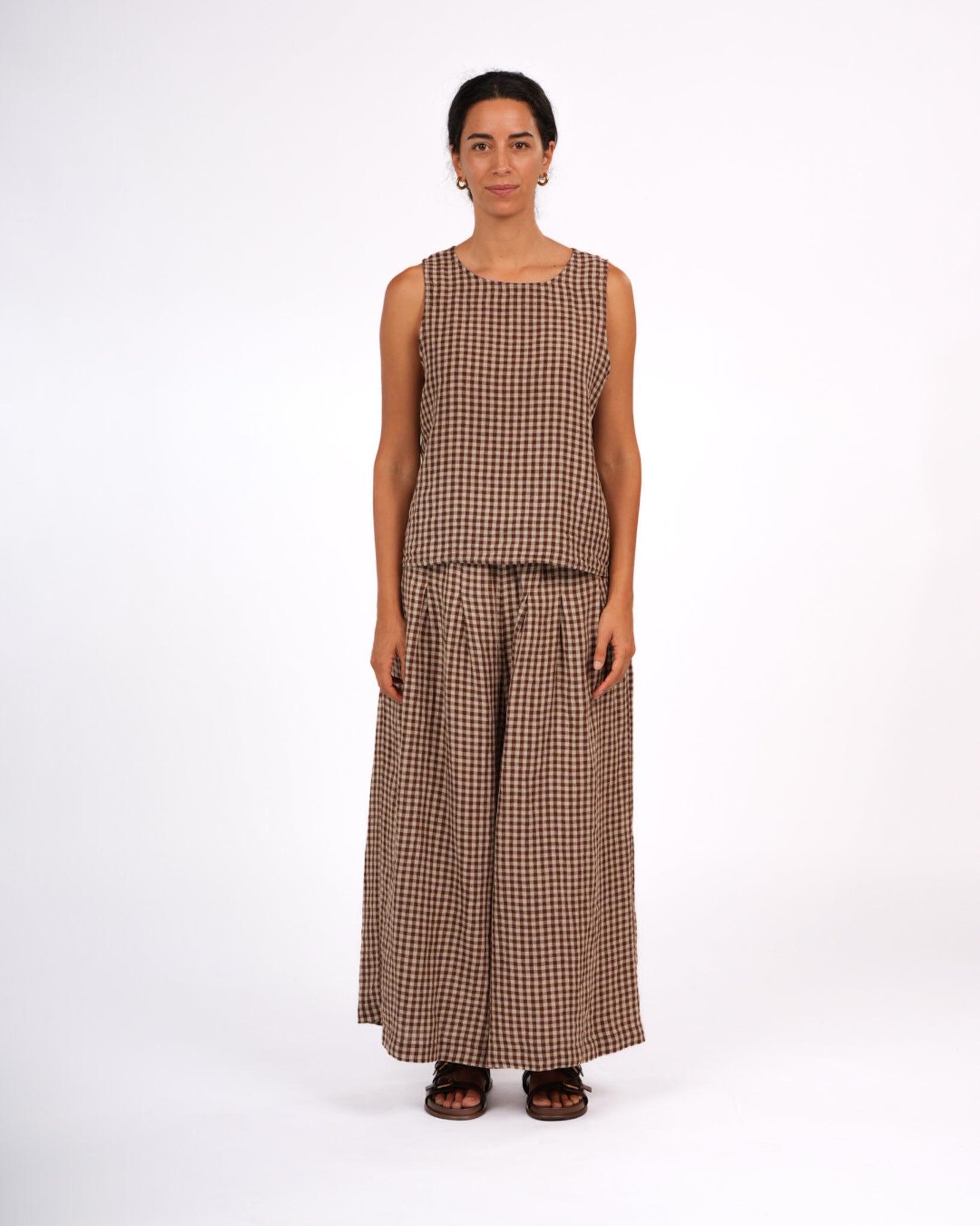 French Linen Culottes in Gingham