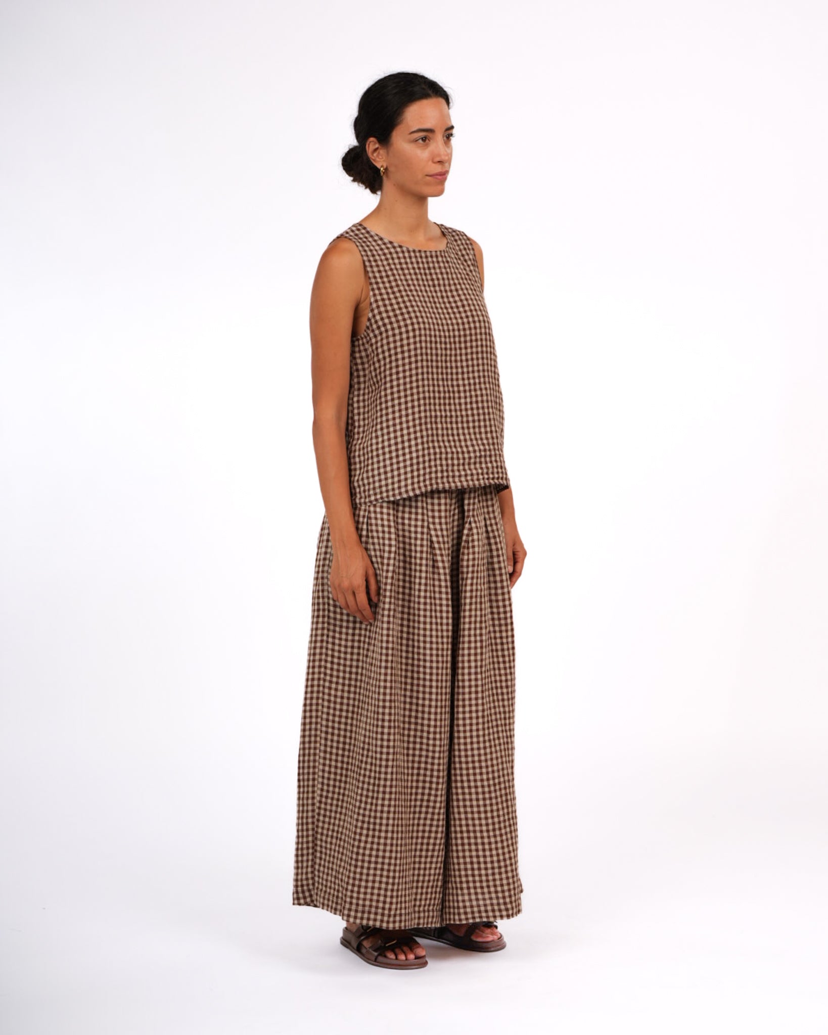 French Linen Culottes in Gingham