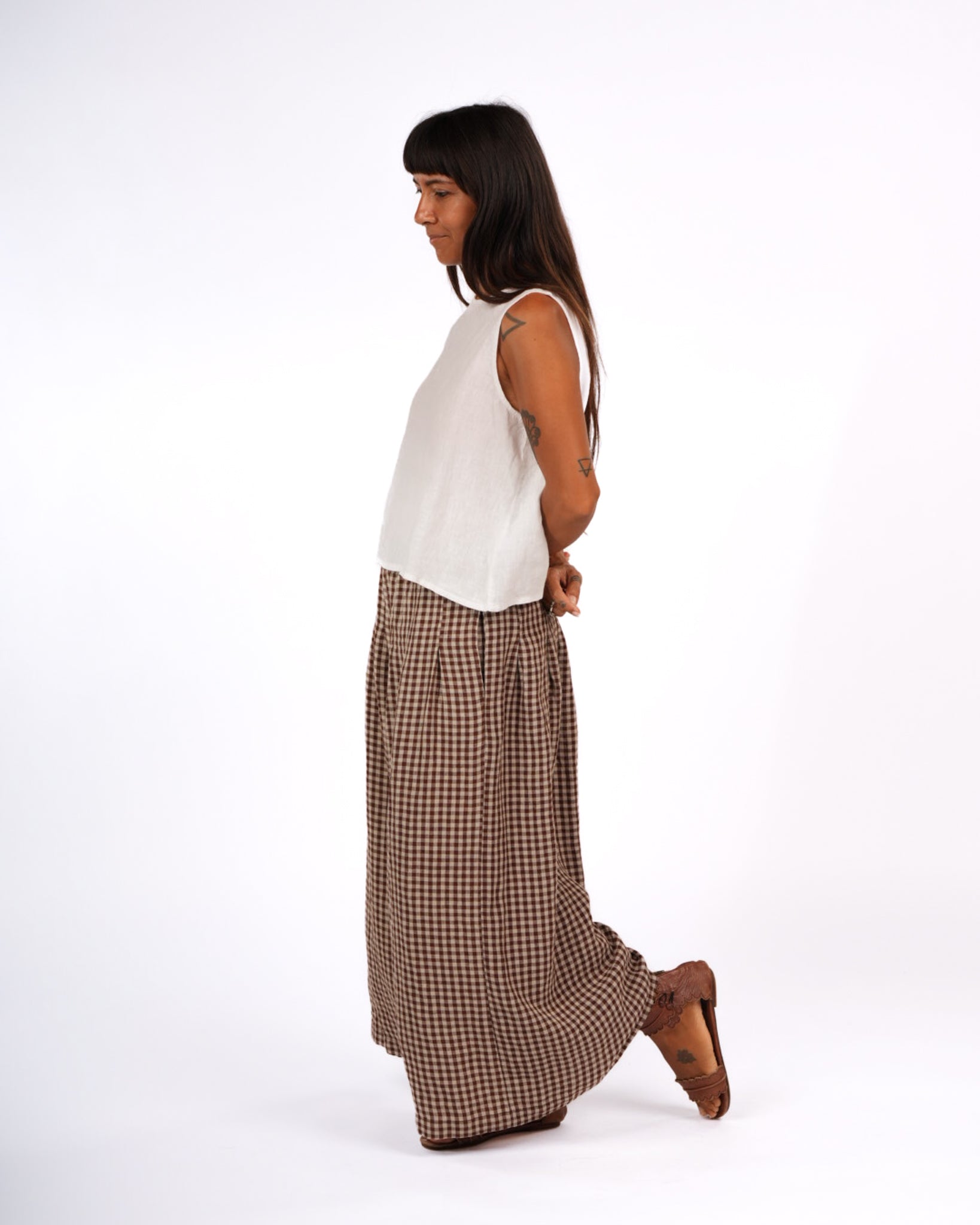 French Linen Culottes in Gingham