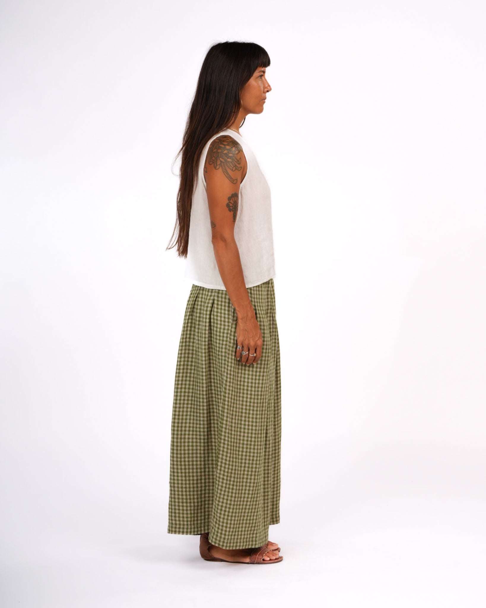 French Linen Culottes in Gingham
