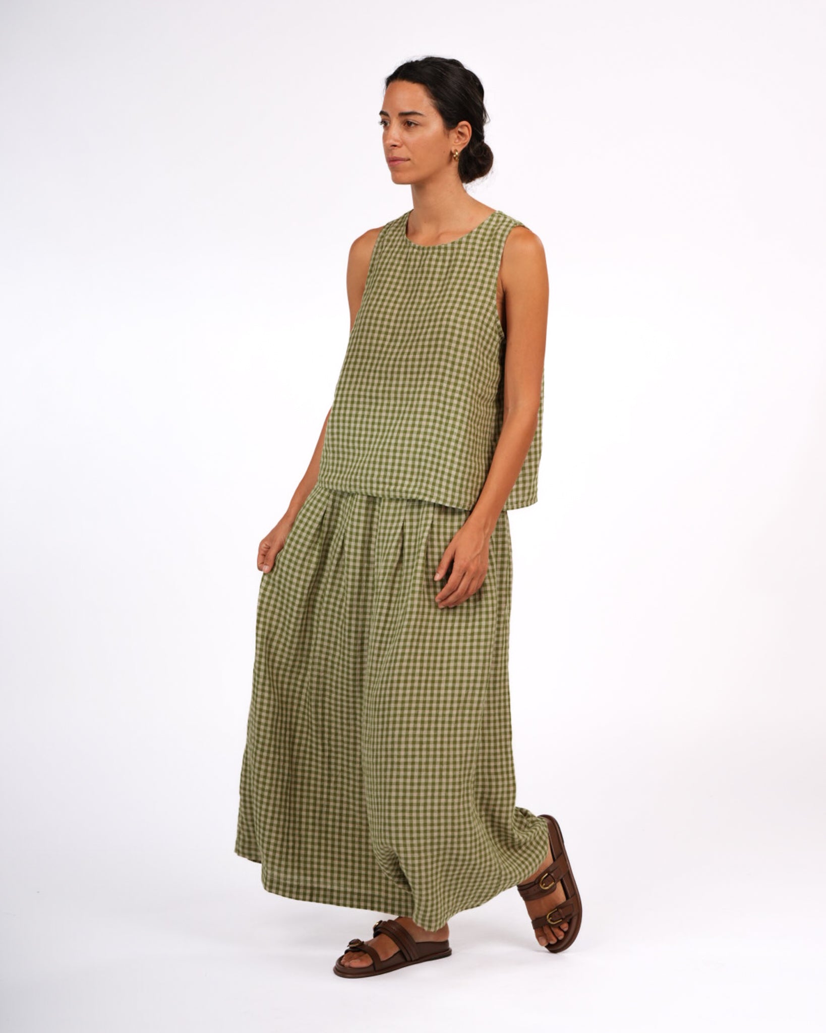 French Linen Culottes in Gingham