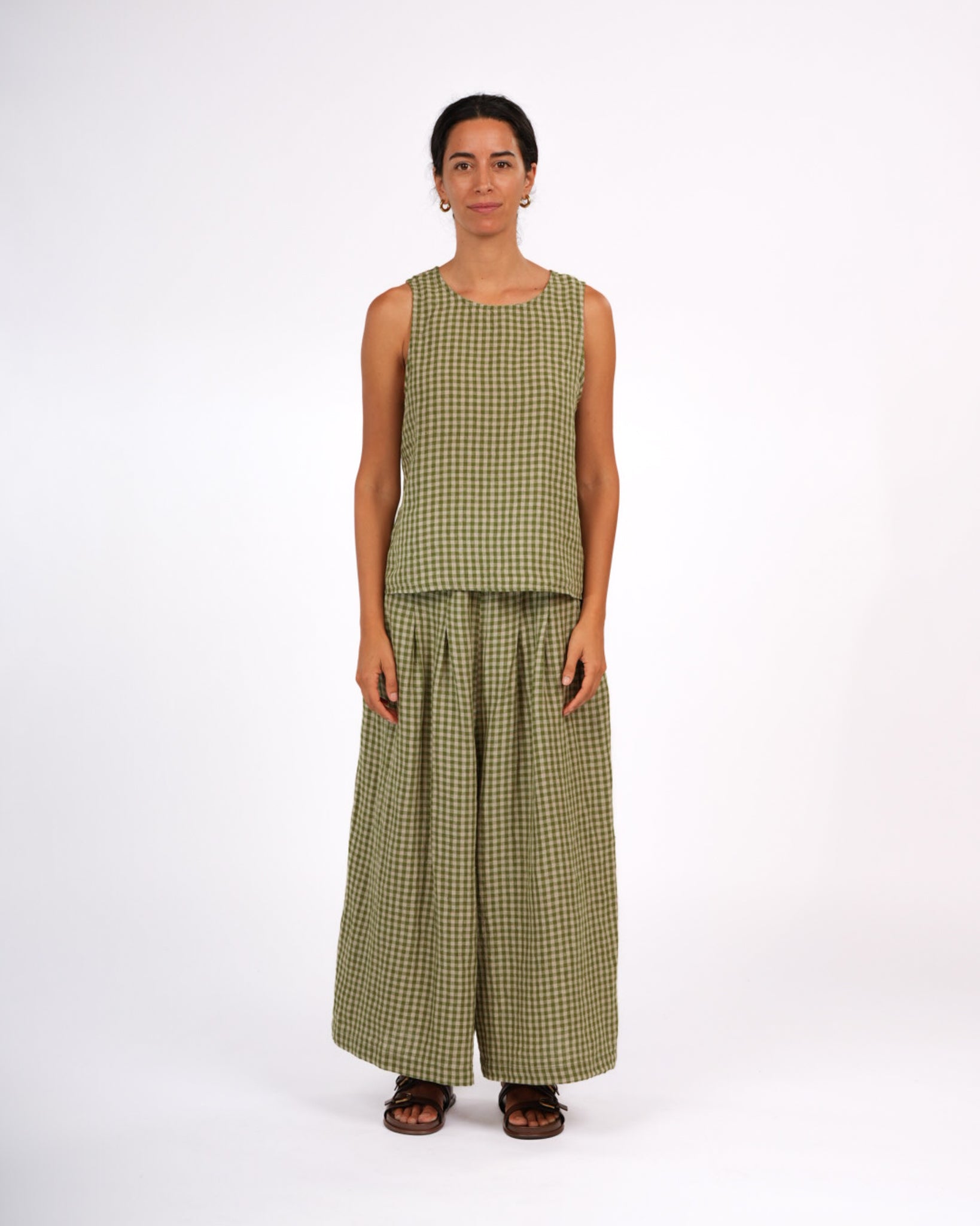 French Linen Culottes in Gingham