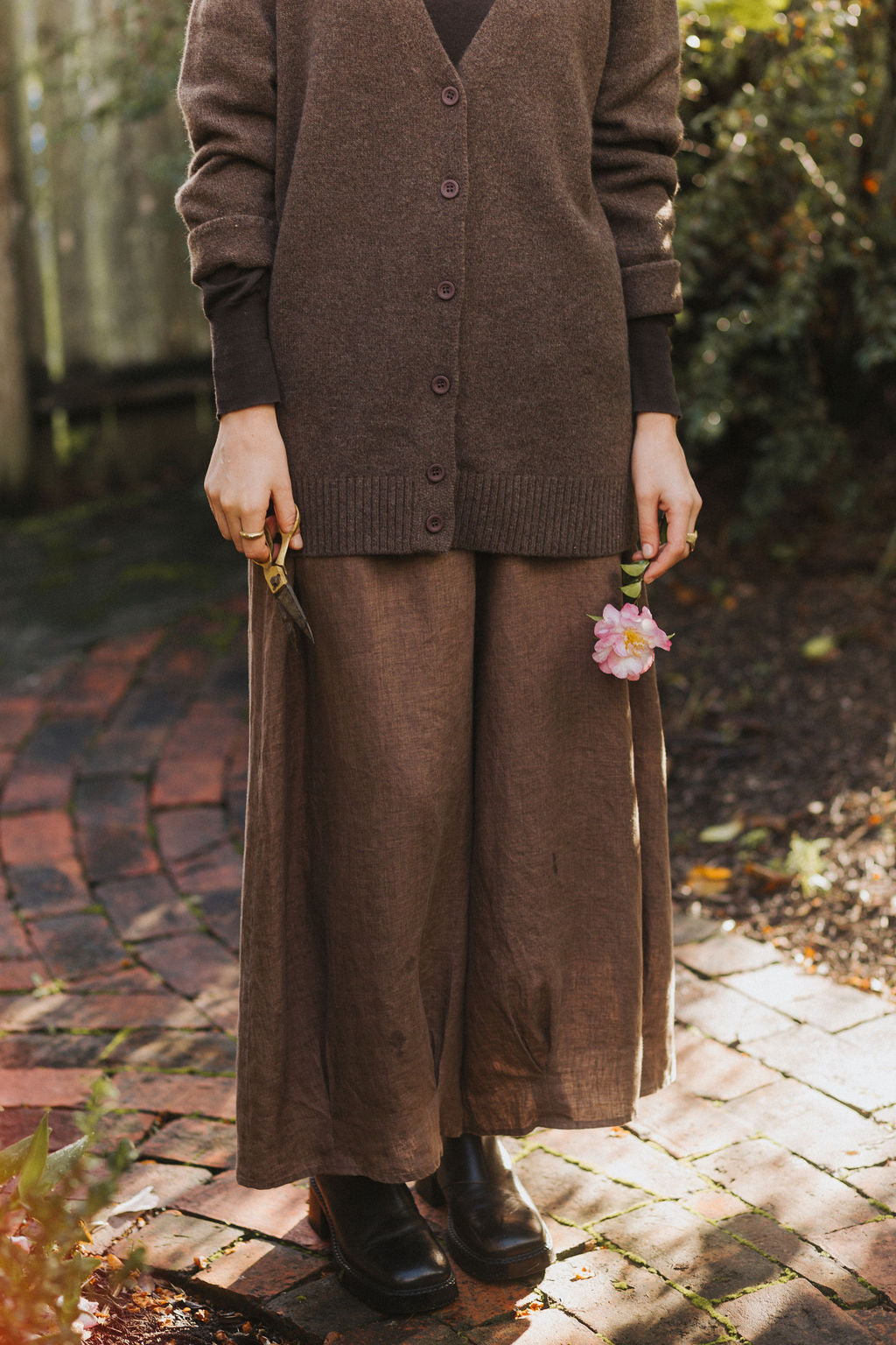 Montaigne French Linen Pants Drawstring Brown4