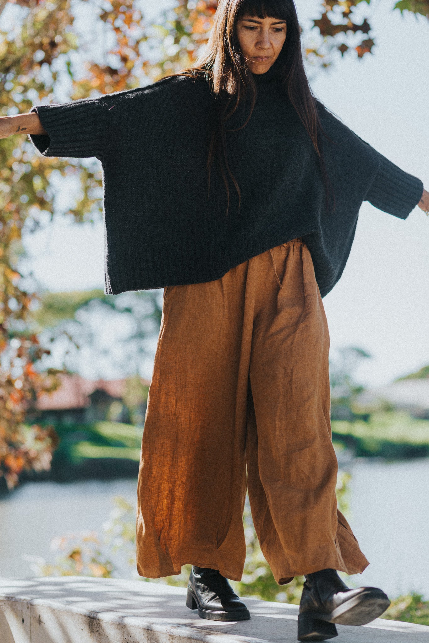 Montaigne French Linen Pants Drawstring Toast