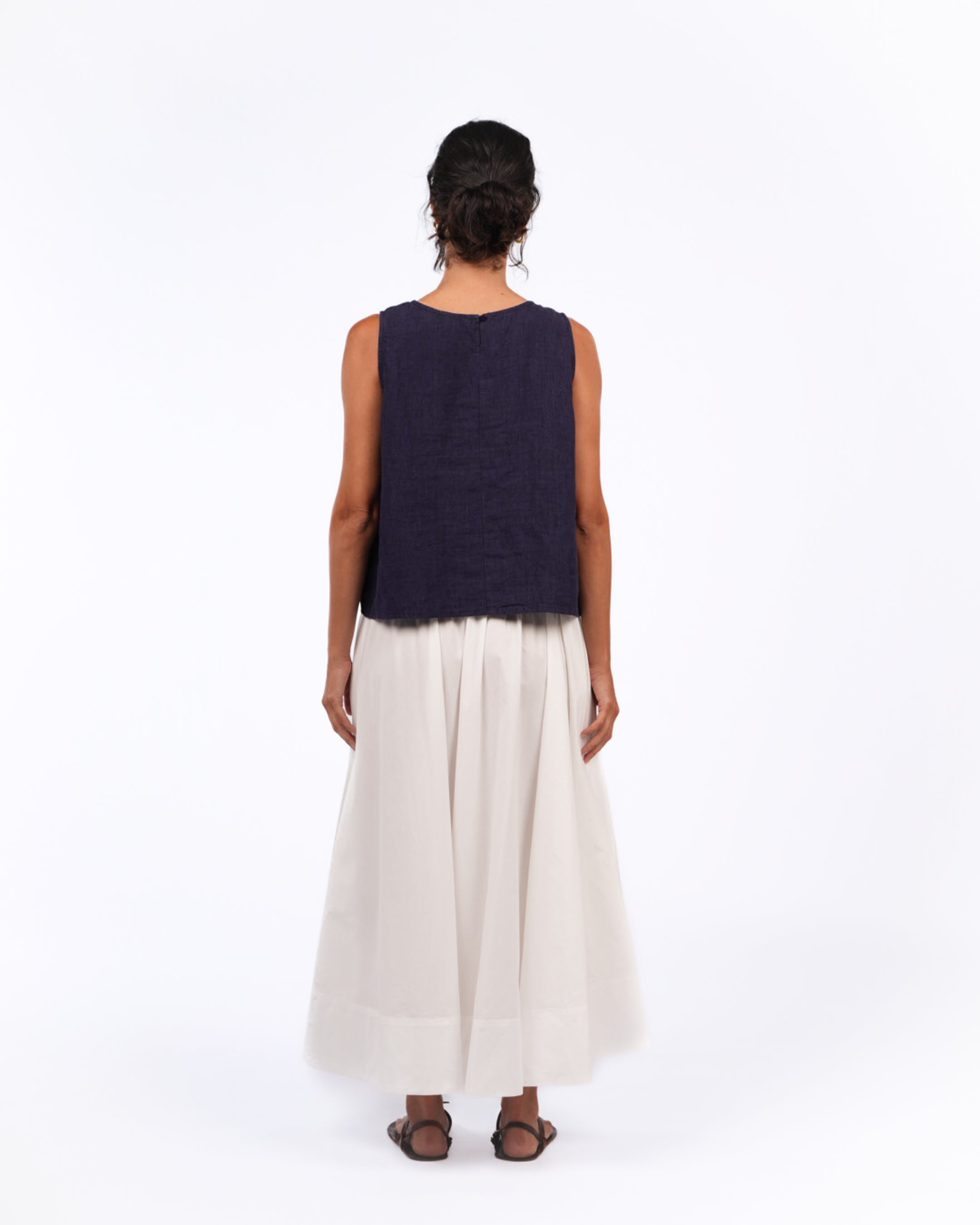 Montaigne Full Asymmetrical Cotton Poplin Skirt