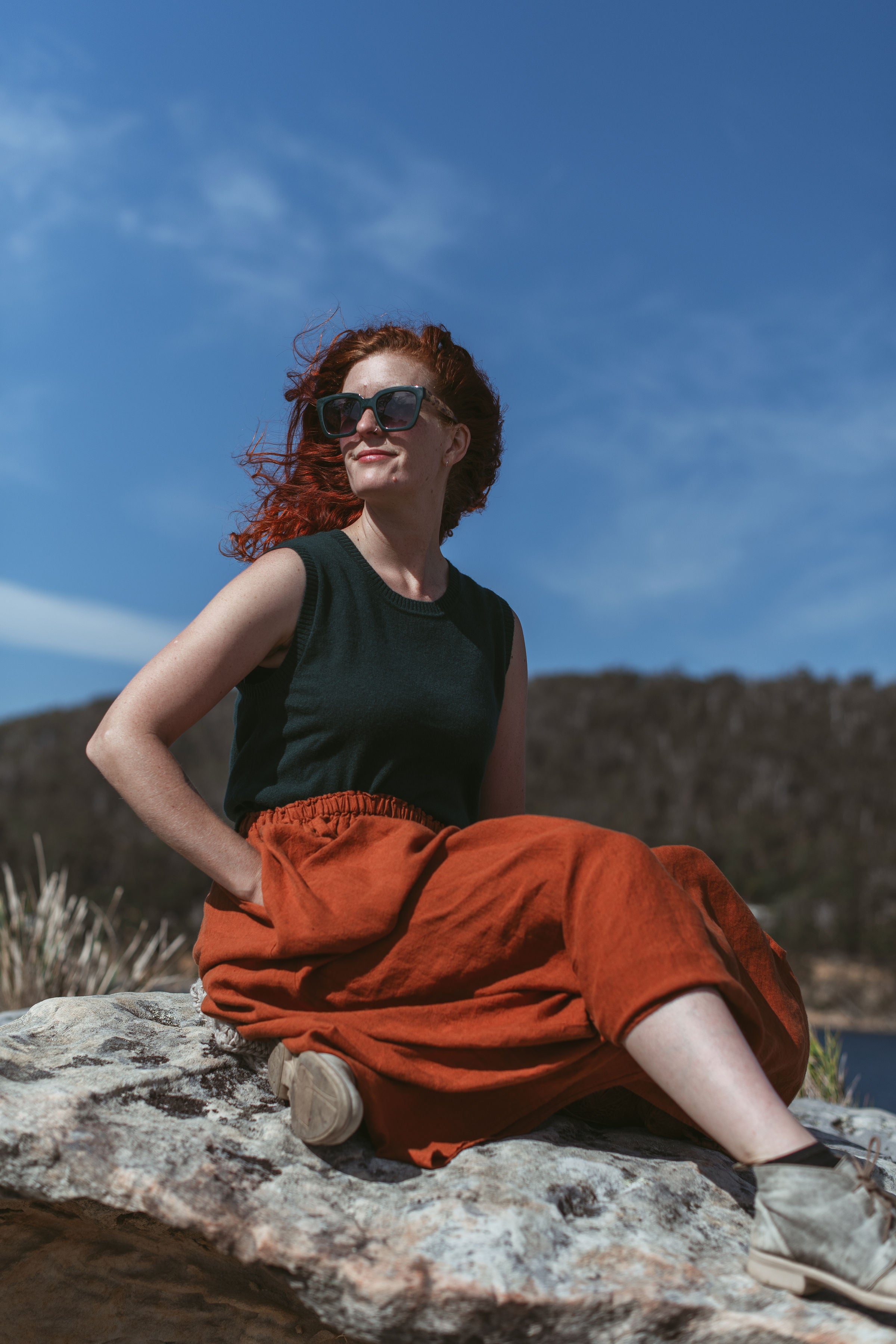 Montaigne Gigi 100% New Zealand Lambswool Vest Green