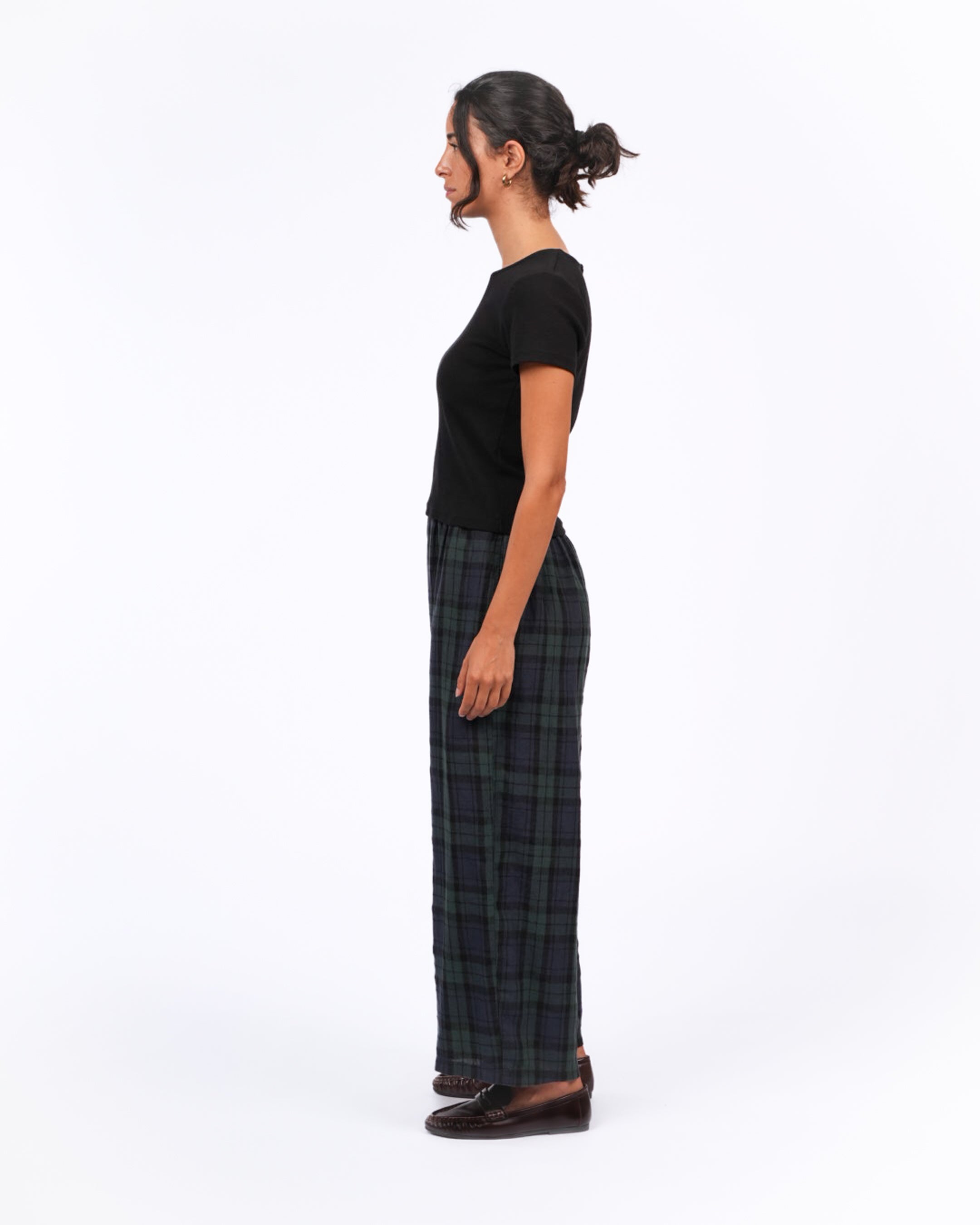 Montaigne Ines French Linen Tartan Pants2