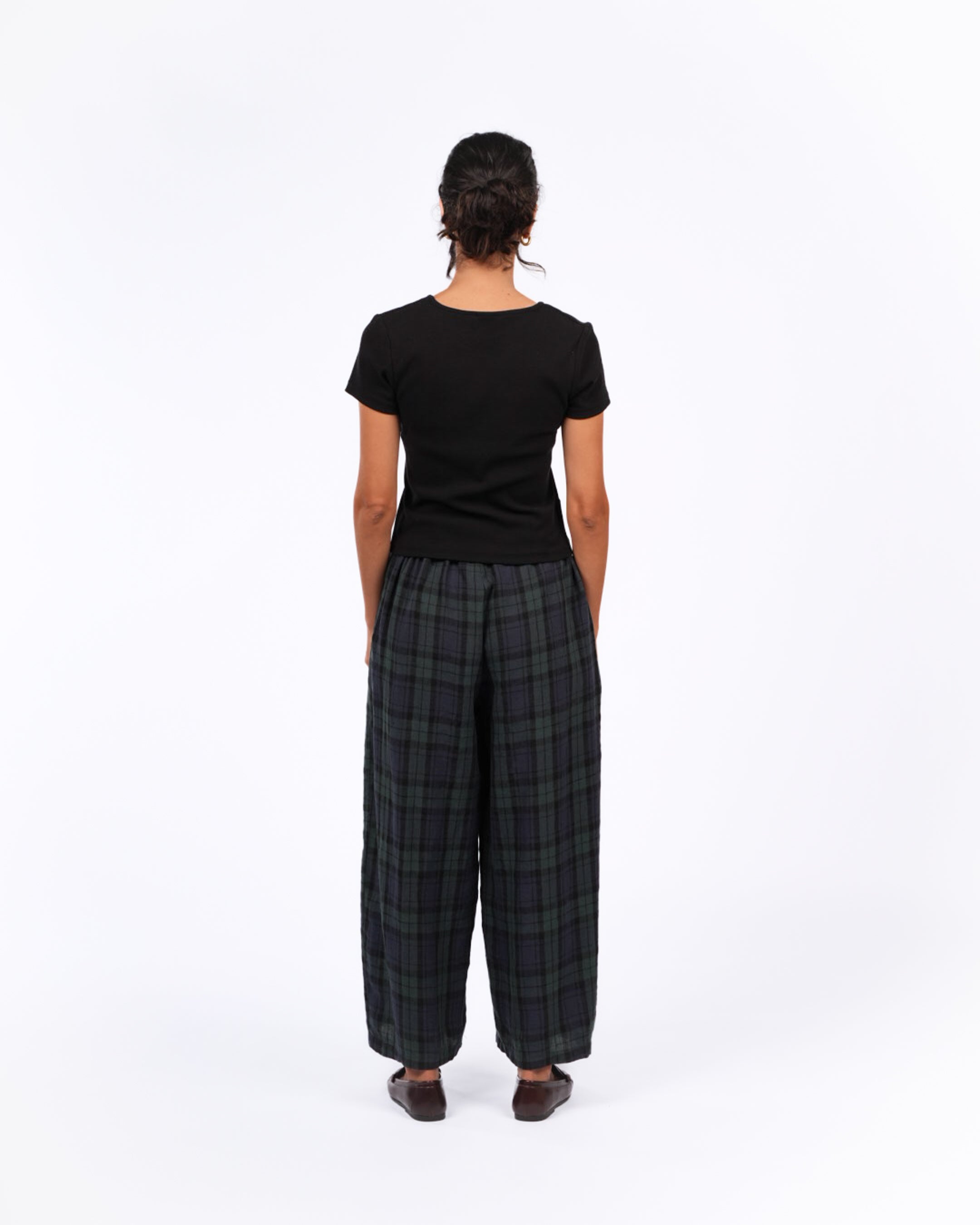 Montaigne Ines French Linen Tartan Pants3