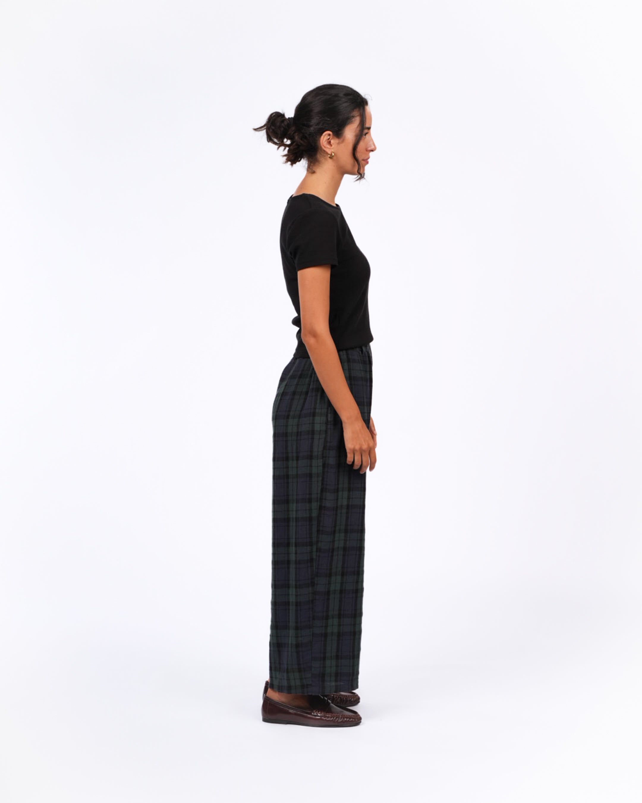 Montaigne Ines French Linen Tartan Pants4