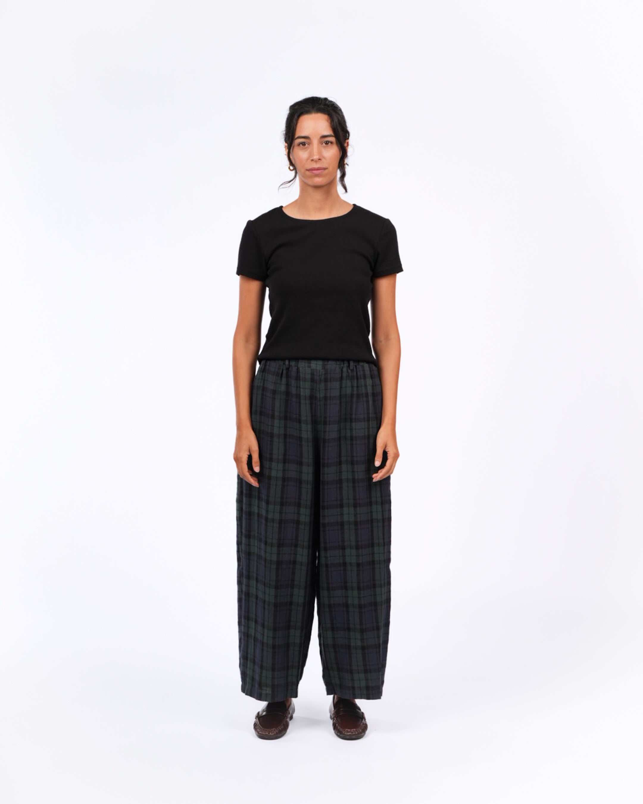 Montaigne Ines French Linen Tartan Pants5